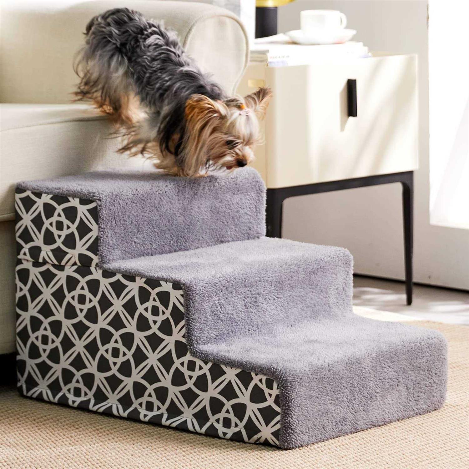 BFPETHOME Dog Stairs and Steps, for Small Medium Dogs and Cats, Pet Stairs and Dog Foam Steps for High Bed and Couch - Healthber