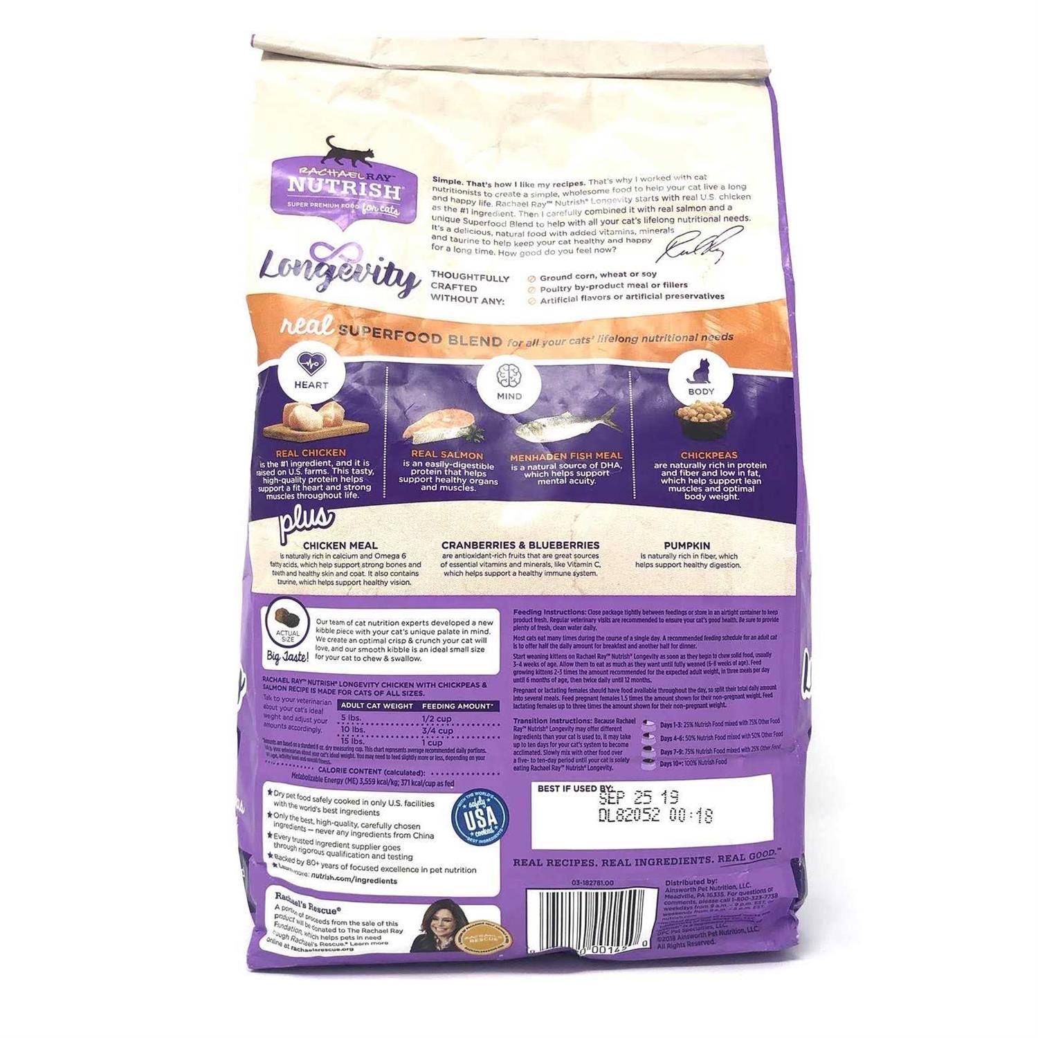 Rachael Ray Nutrish Longevity Dry Cat Food - Healthber