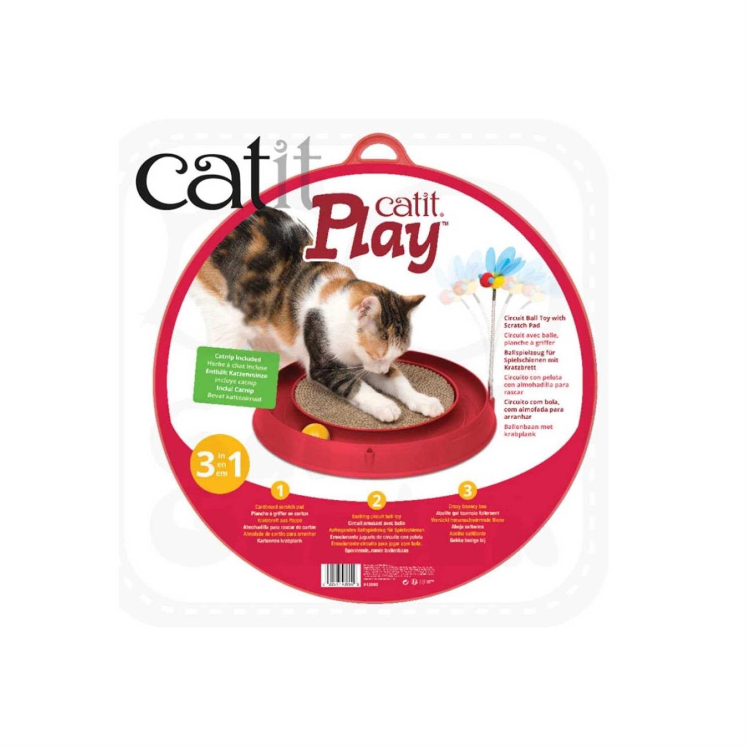 Catit Play Circuit Ball Toy with Scratch Pad - Healthber