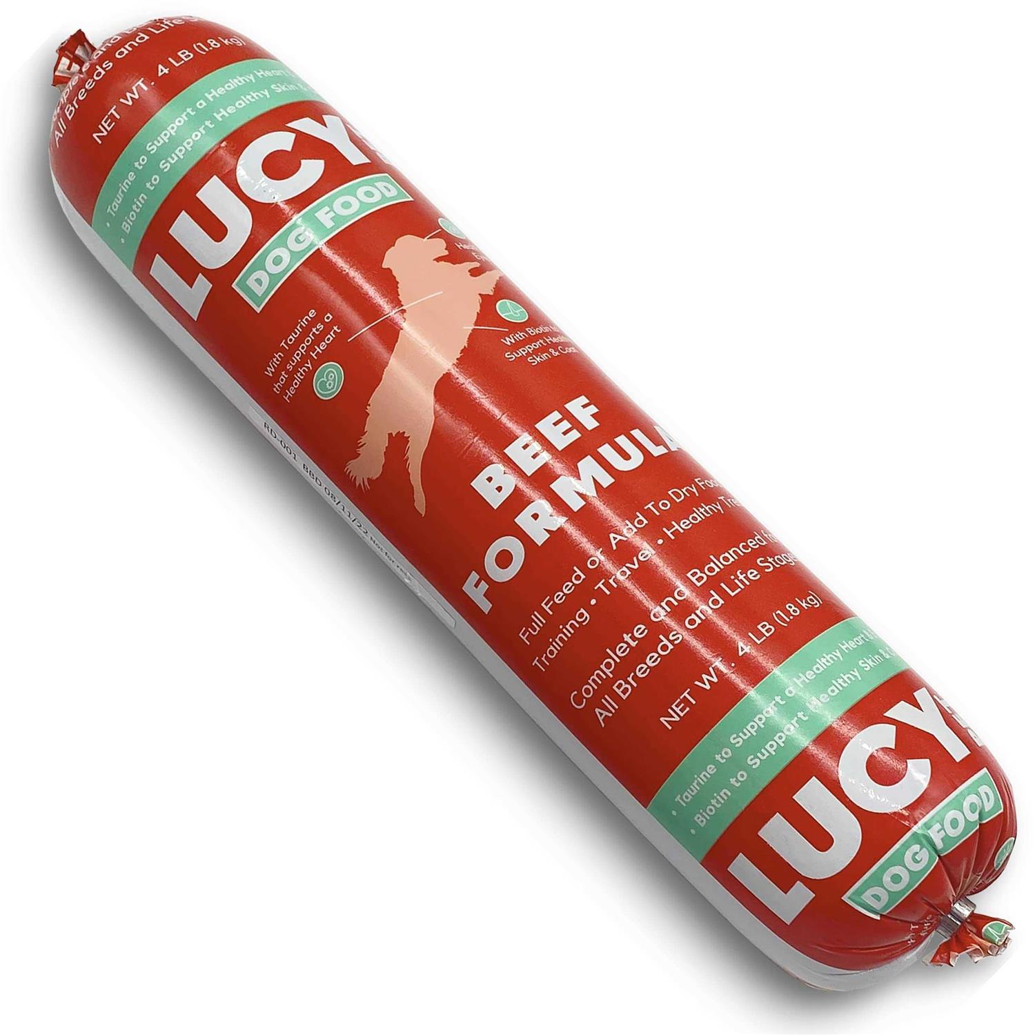 Lucy Pet Products Beef Dog Food Roll - Healthber