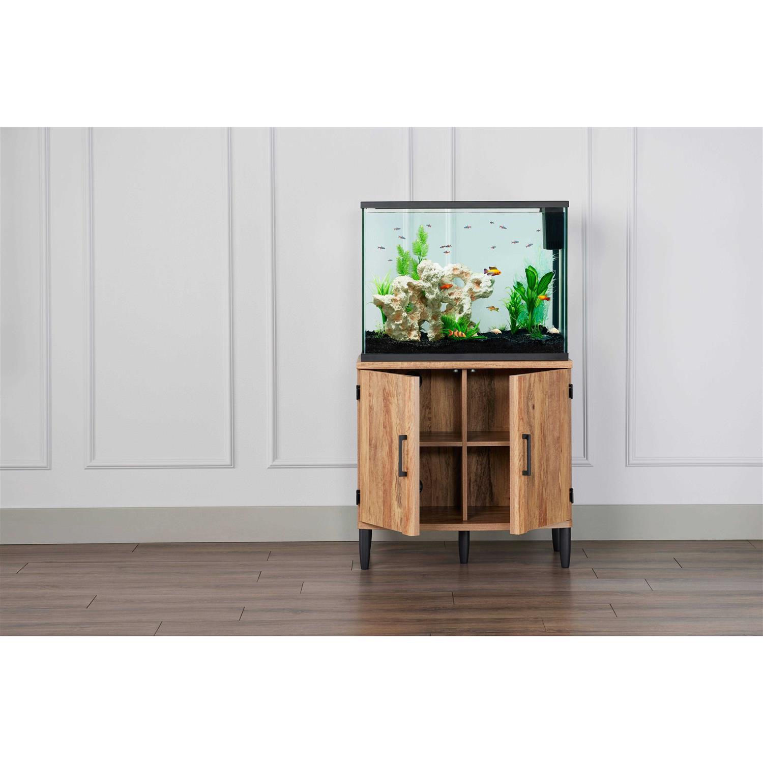 Top Fin Bowfront Aquarium Tank Stand 36 Gallon - Healthber