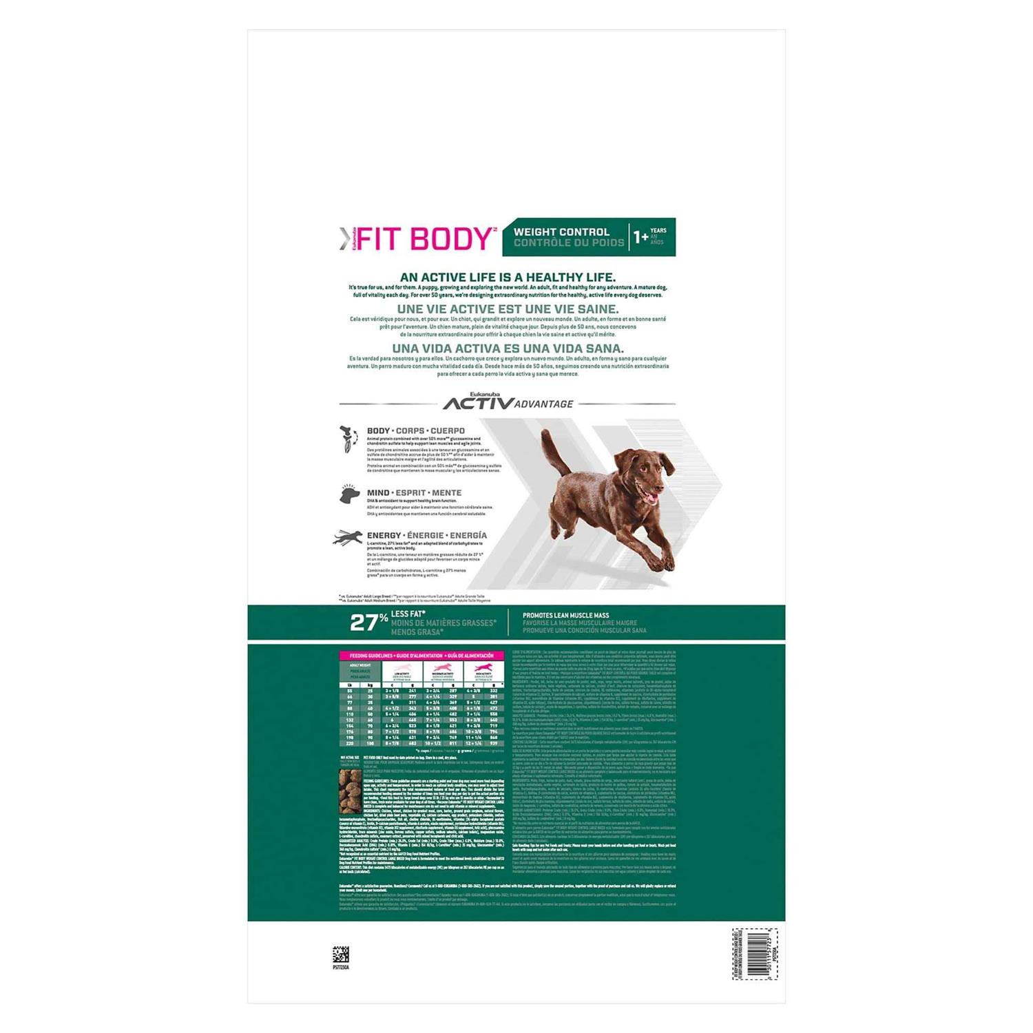 Eukanuba Fit Body Weight Control Breed Dry Dog Food - Healthber
