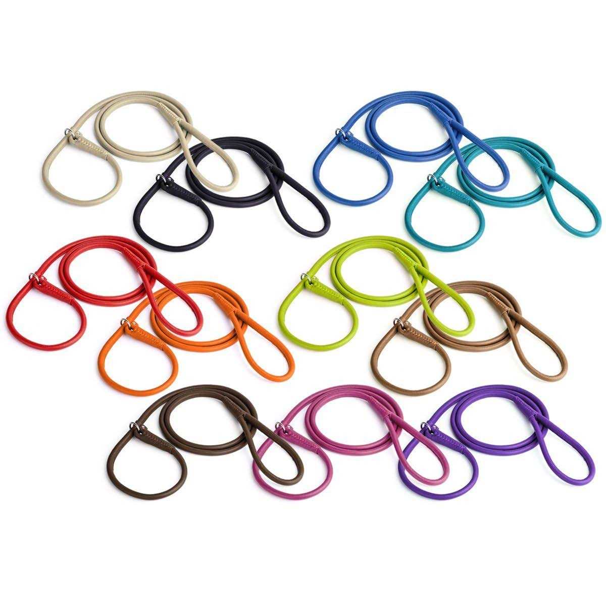 Dogline Leather Round Slip Lead - Healthber