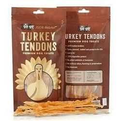 3oz GoGo Turkey Tendon Strips Dog Chew Treats Sourced and Made in The USA one Ingredient - Healthber
