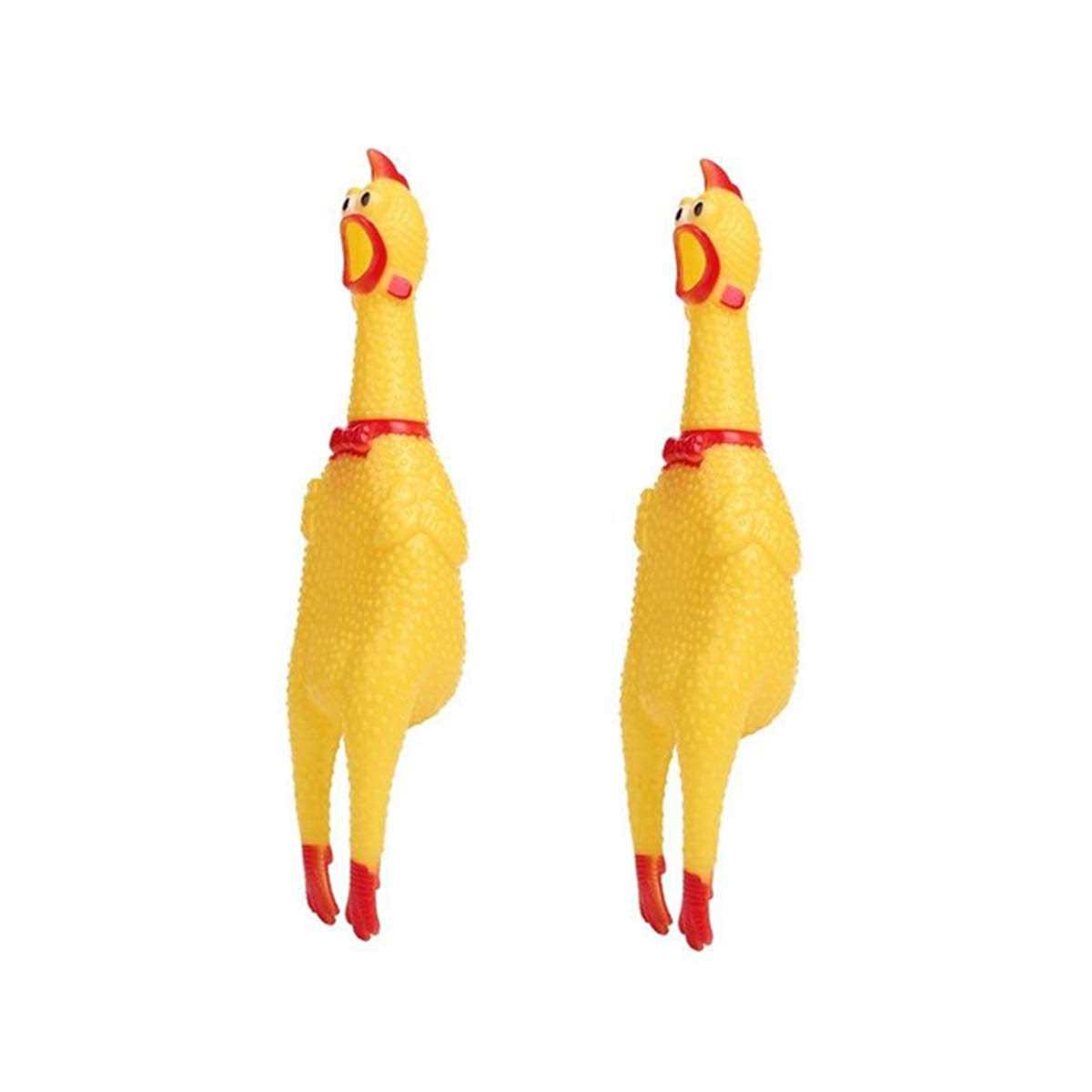 Keklle 2 Pack Large Screaming Chicken Toy Rubber Squawking Chicken 12 inch - Healthber