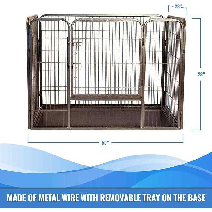 Iconic Pet Heavy Duty Rectangle Tube Pen Dog Cat Pet Training Kennel Crate 92144 - Healthber