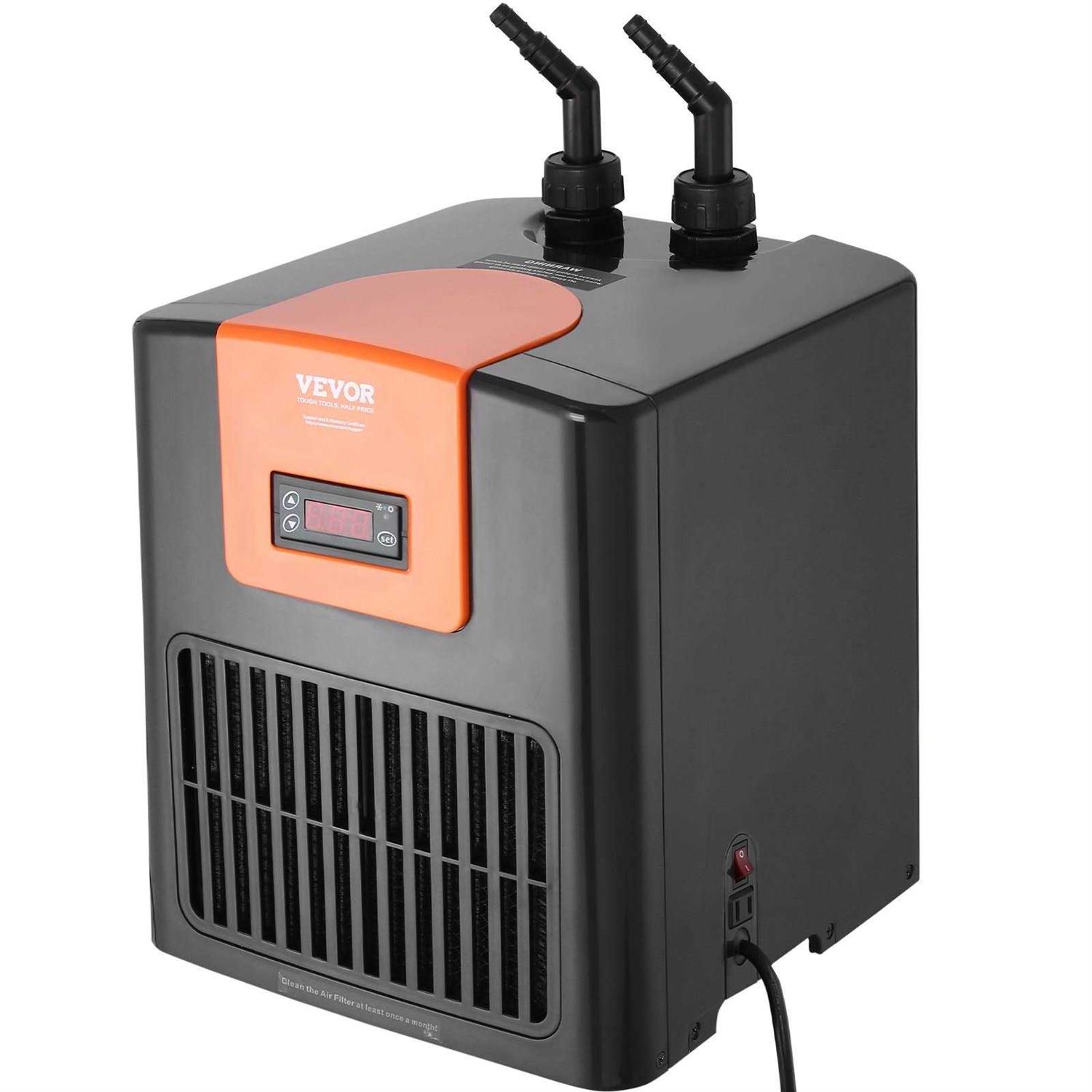 VEVOR Aquarium Chiller, 52 Gal 196 L, 1/10 HP Hydroponic Water Chiller, Quiet Refrigeration Compressor for Seawater and Fresh Water HWQLQQJRQ01HPZC9FV1 - Healthber