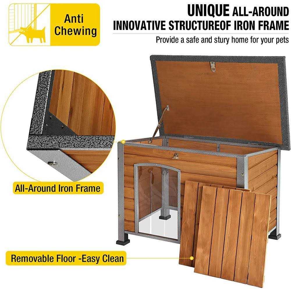 aivituvin Wooden Heavy-Duty Dog Crates House with Strong Iron Frame - Healthber