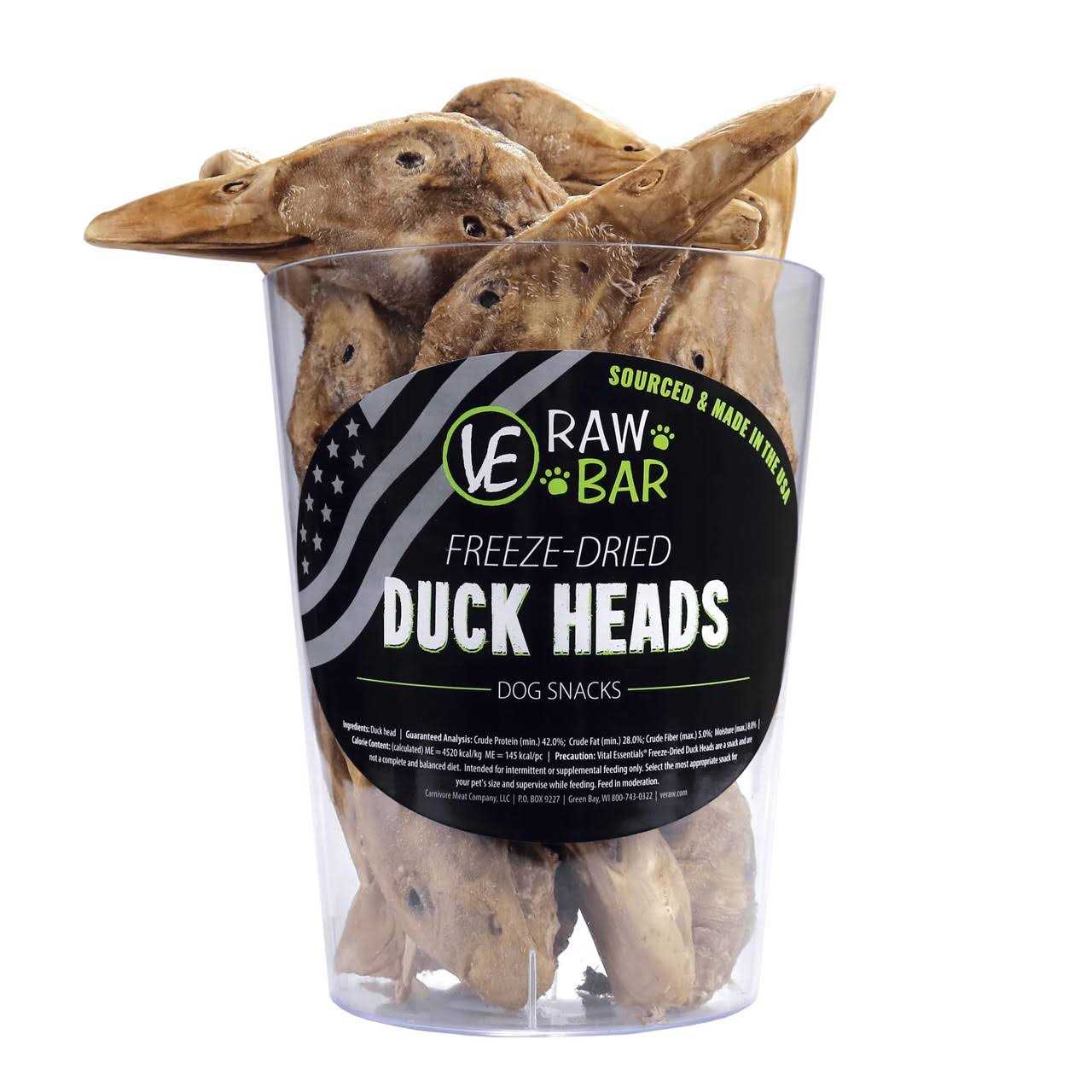 Vital Essentials Freeze-Dried Raw Bar Duck Head - Healthber
