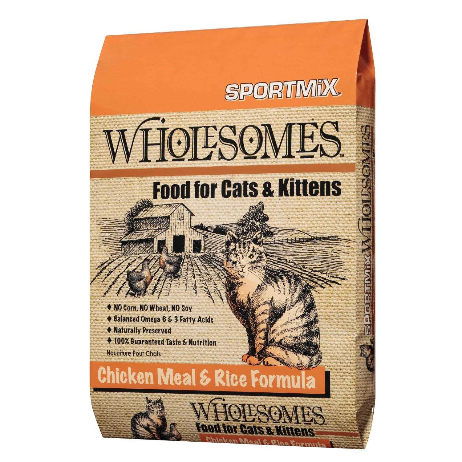 SPORTMiX Wholesomes Chicken Meal & Rice Formula Cat Food - Healthber