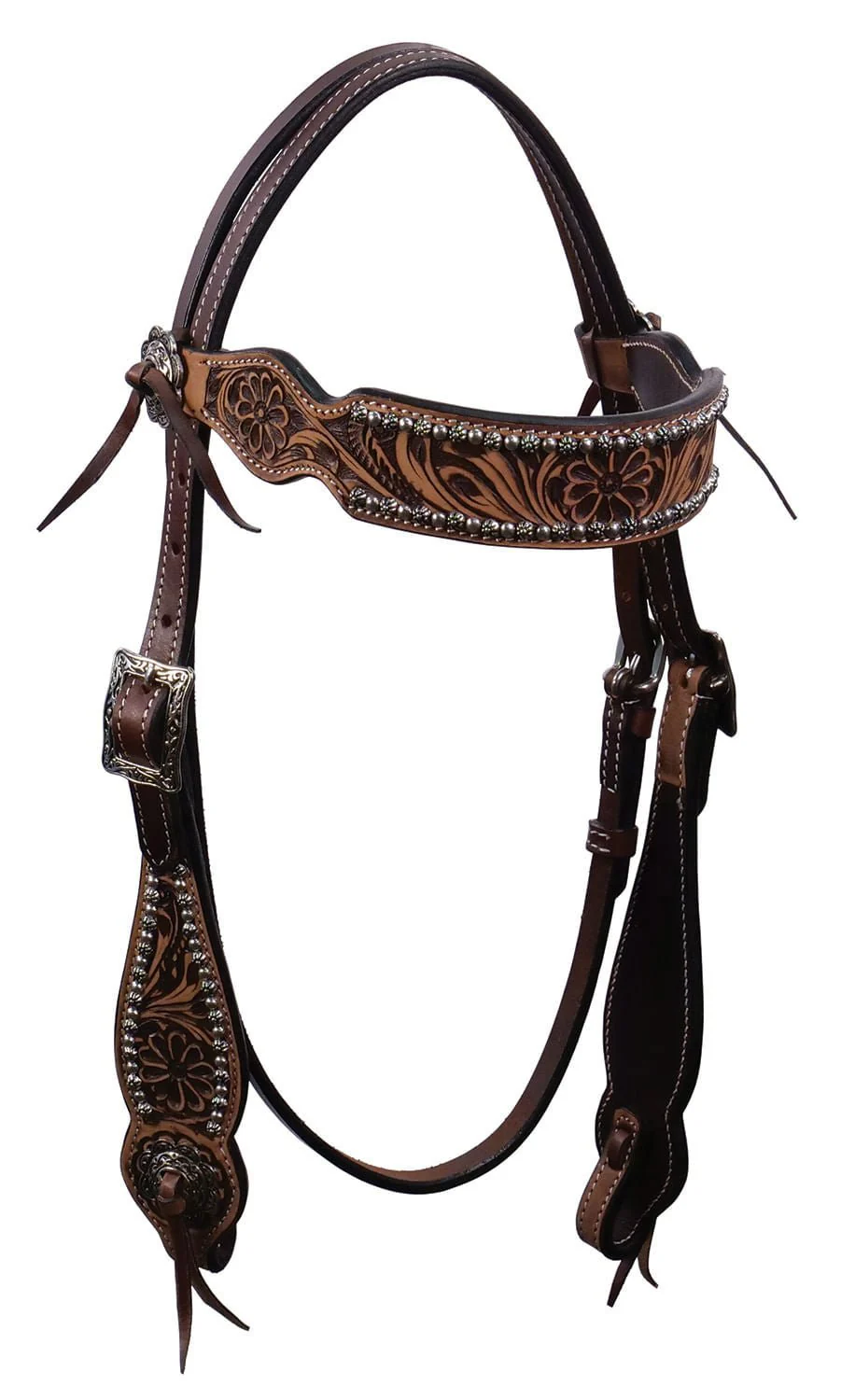 Cody Pro Flower Tooled Headstall - Healthber