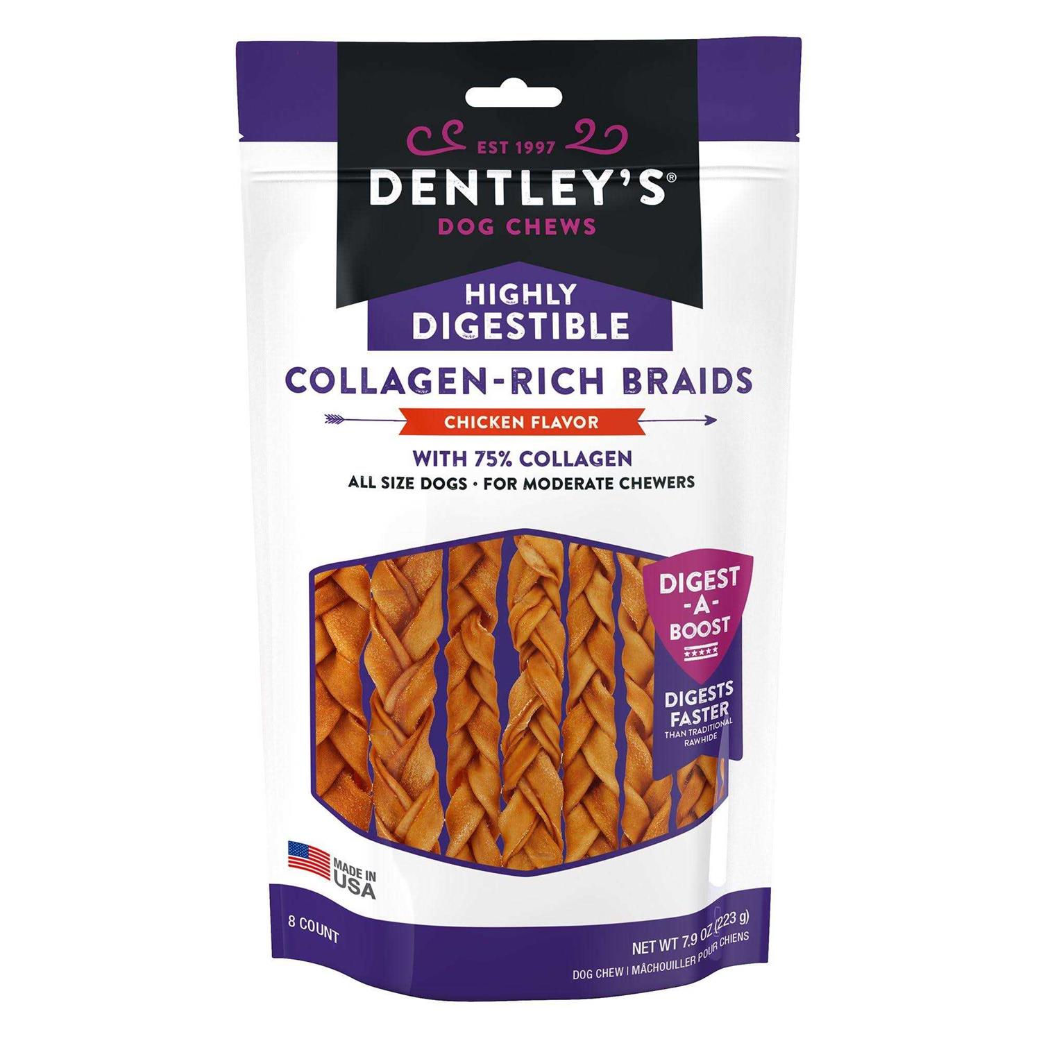 Dentley’s Highly Digestable 7 Collagen Braids Dog Chew - Healthber