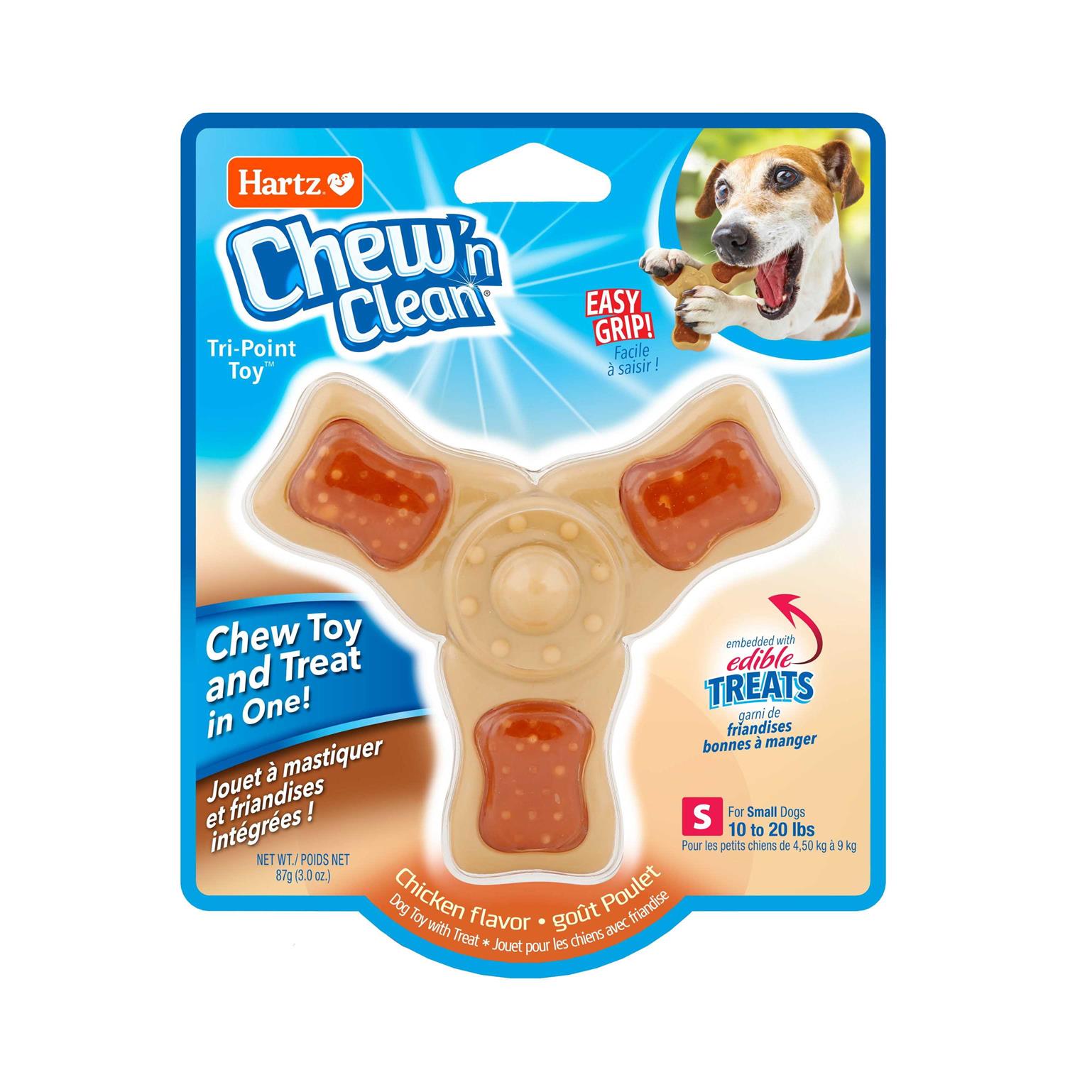 Hartz Chew n Clean Tri-Point Chew Toy - Healthber