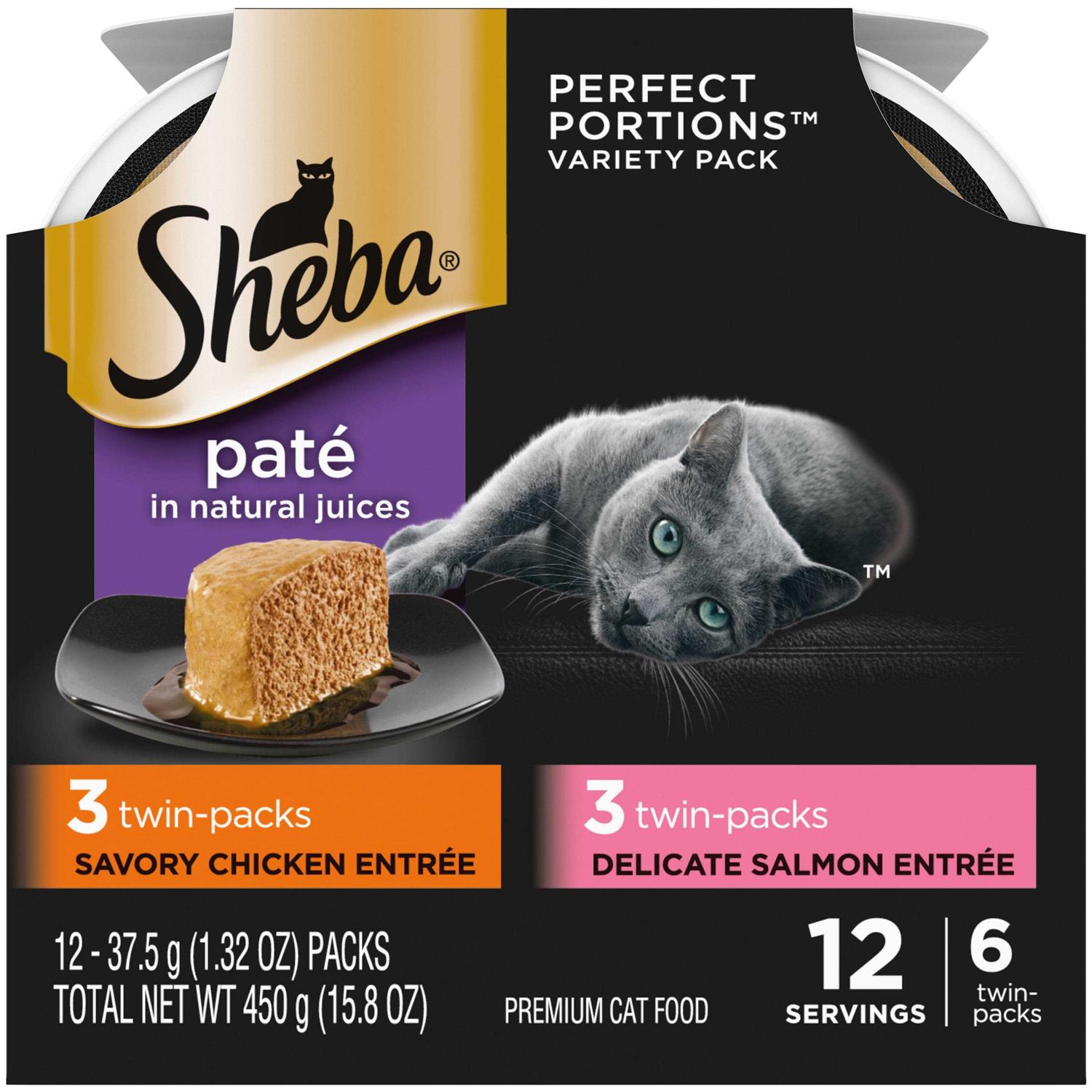 Sheba Perfect Portions Pate Wet Cat Food Savory Chicken Entree & Delicate Salmon - Healthber
