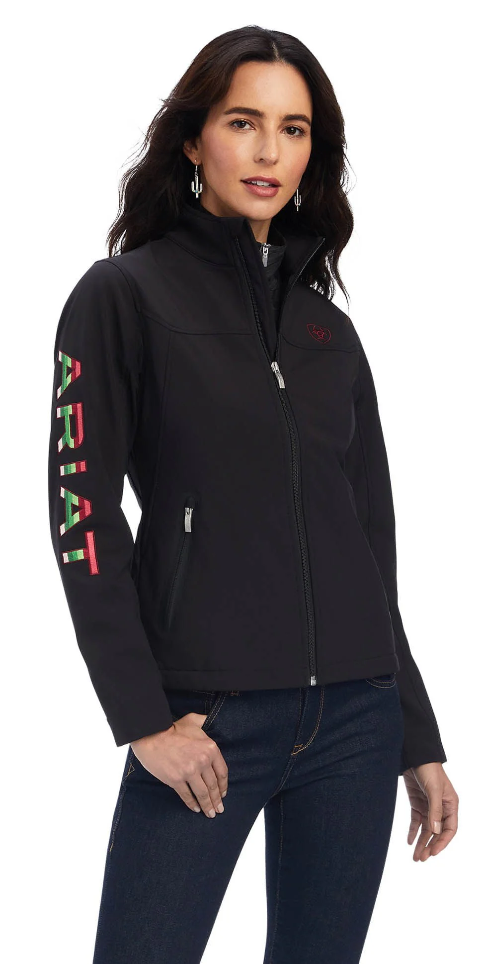 Ariat Women's Rosas Team Softshell Jacket, Black - Healthber
