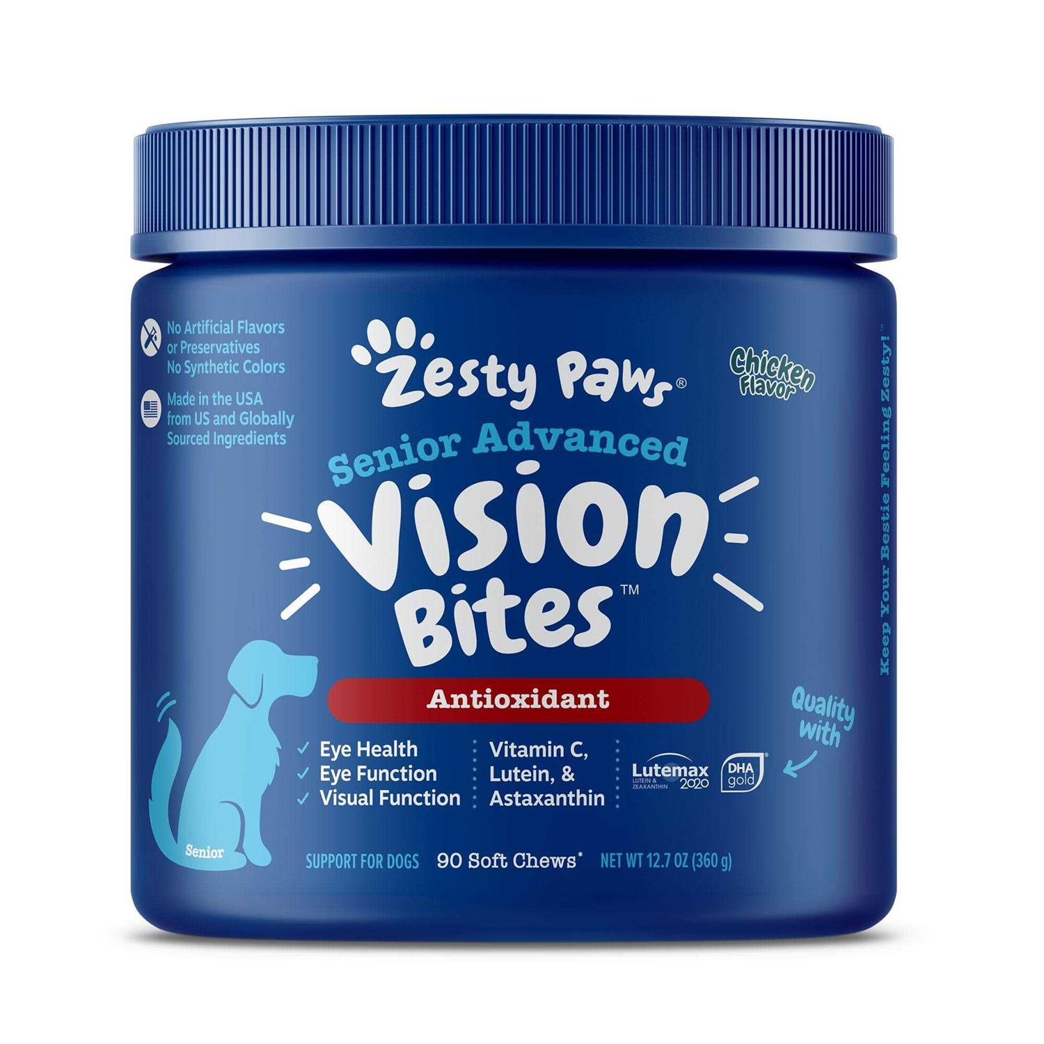 Zesty Paws Senior Advanced Vision Bites for Dogs - Healthber