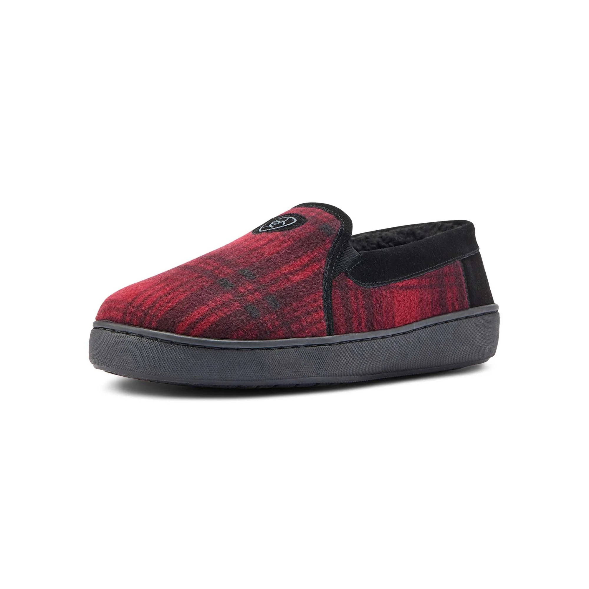 Ariat Men's Lincoln Slipper in Collectible Tin, Red Plaid - Healthber