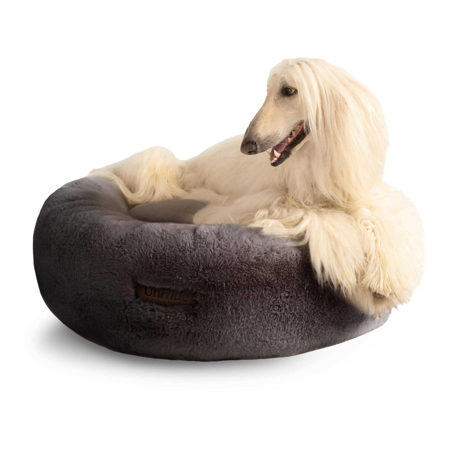 UnHide Floof Pet Bed Extra Soft Dog Bed Removable Faux Fur Cover - Healthber