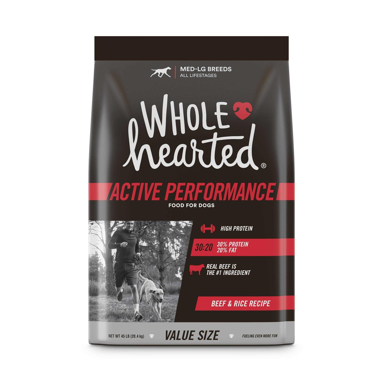 WholeHearted Active Performance High-Protein Beef & Rice Recipe Dry Dog Food - Healthber