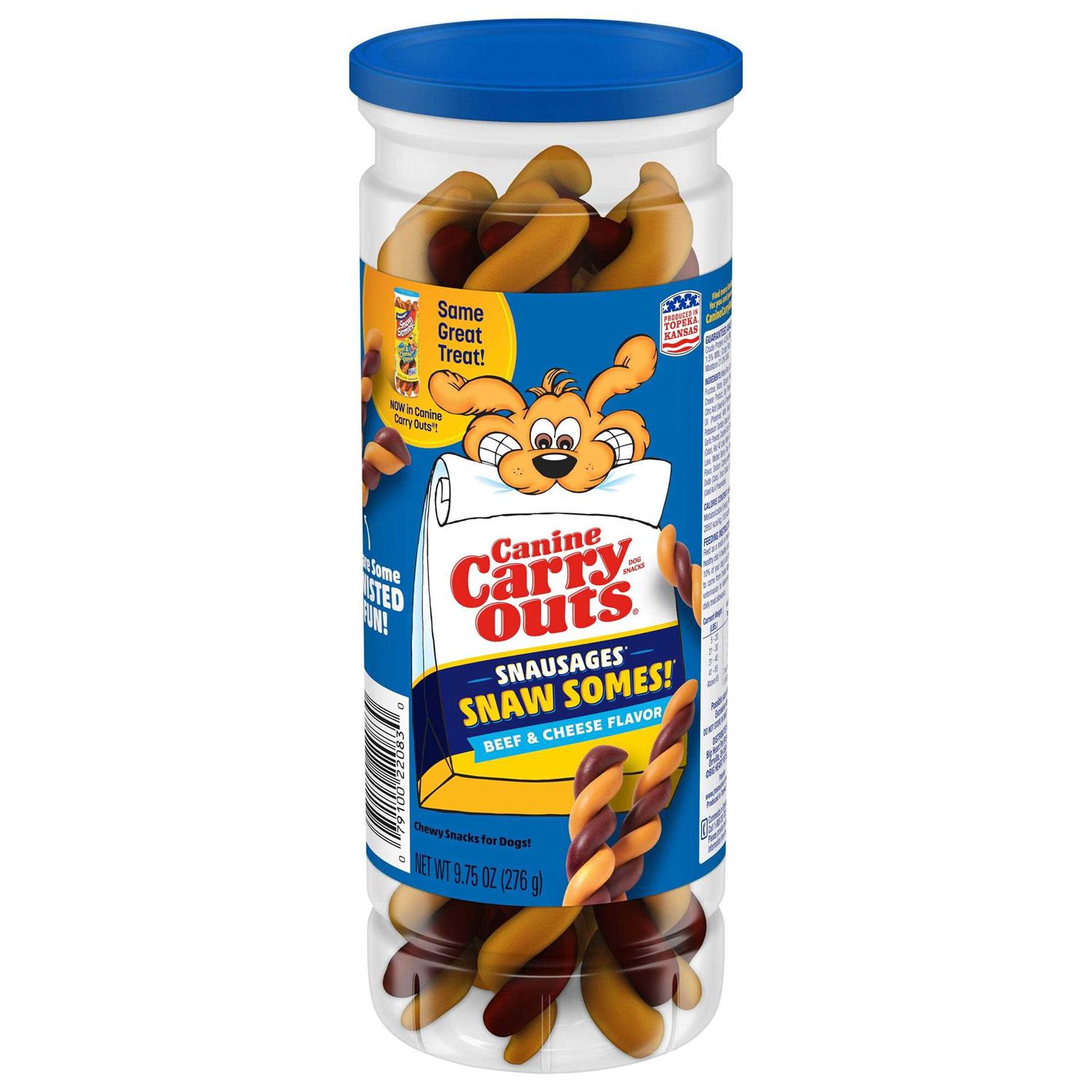 Canine Carry Outs Snausages Snaw Somes! Beef & Cheese Flavor Dog Treats - Healthber