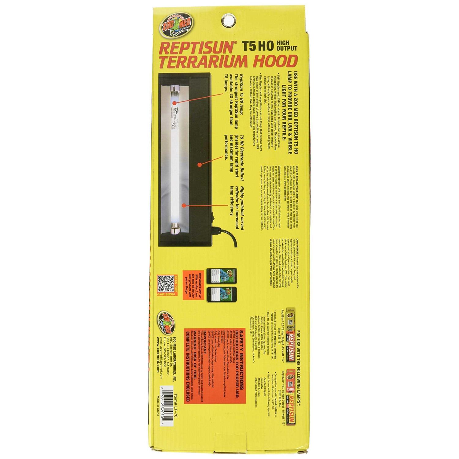 Zoo Med ReptiSun HO T5 Terrarium Hood - Healthber