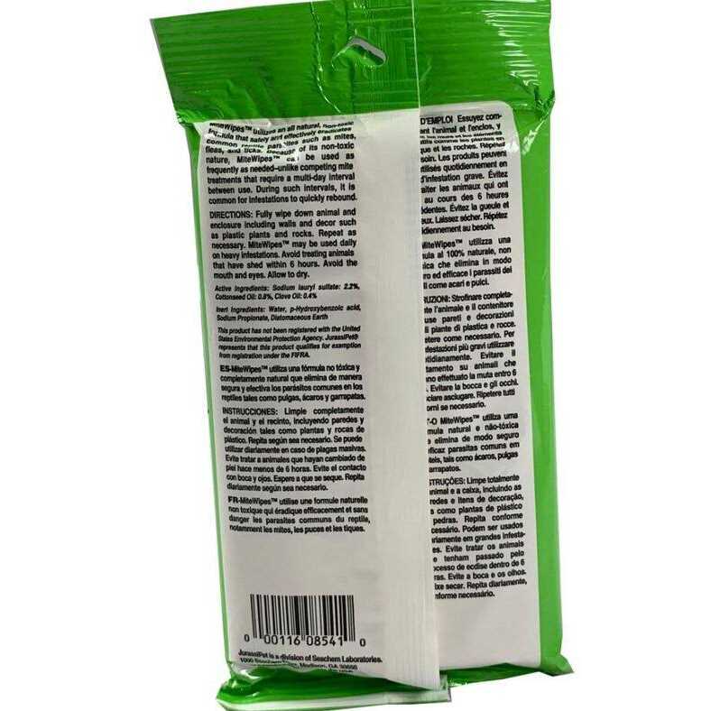 Jurassipet MiteWipes Mite Flea and Tick Control 26 Wipes - Healthber