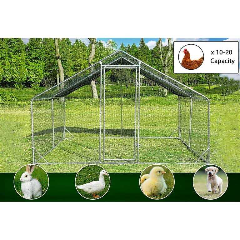 Tolead Large Metal Chicken Coop Upgrade Tri-Supporting Wire Mesh Chicken Run with Water-Resident - Healthber