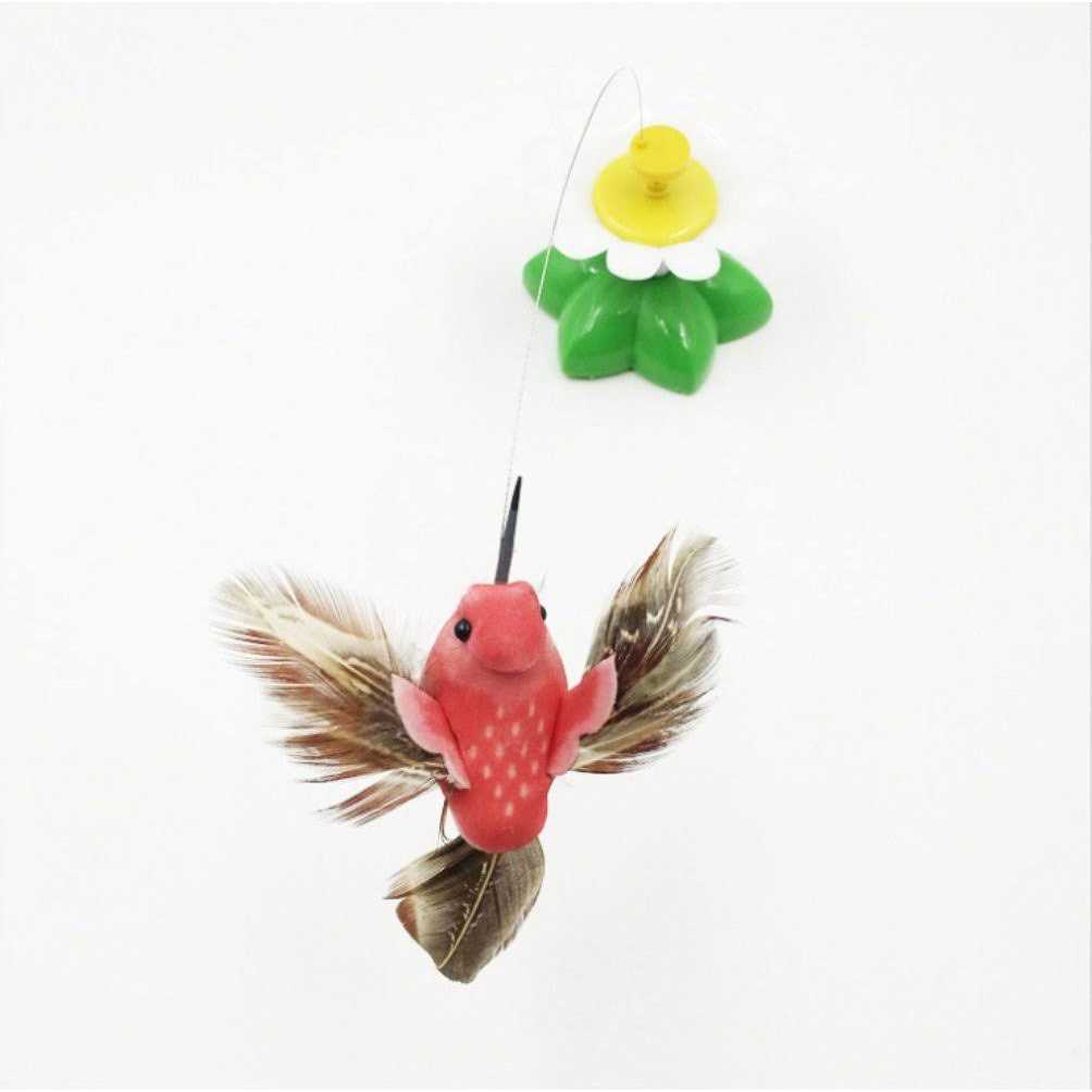 ZIYAN Bird Toy for Pet Cats Funny Rotating Electric Flying Bird Interactive Toy with A Fastening Tape - Healthber