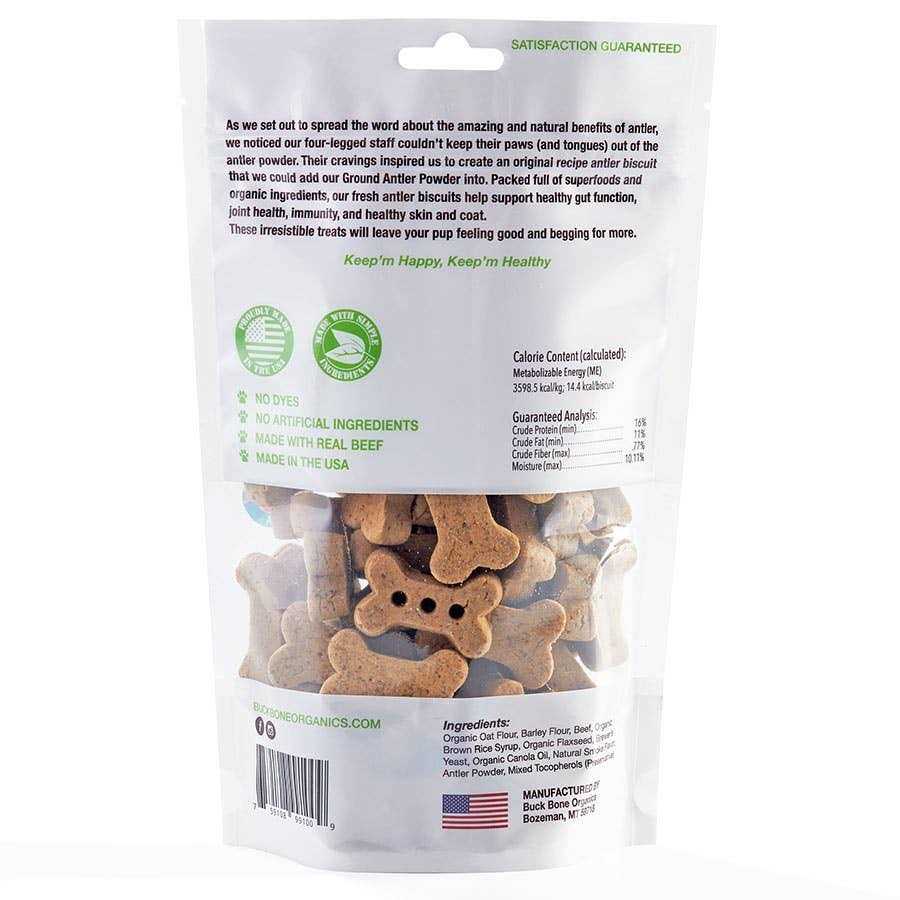 Buck Bone Organics Antler Biscuits Dog - Healthber