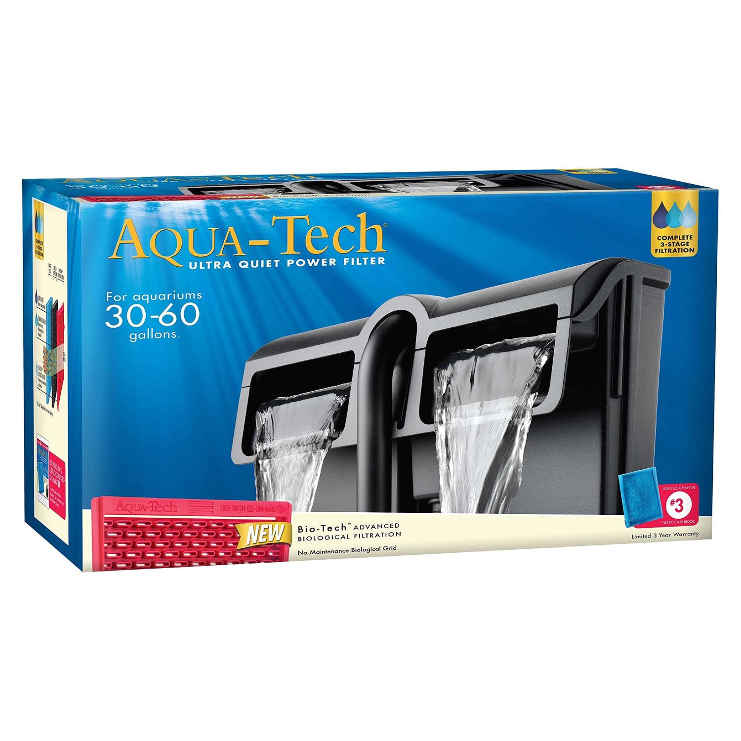 Aqua-Tech Power Aquarium Filter 3-Step Filtration - Healthber