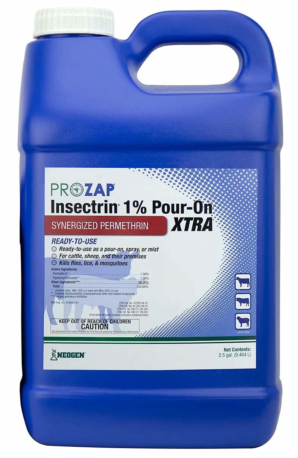 Prozap Insectrin 1% Pour-On Xtra, 2.5 gal - Healthber