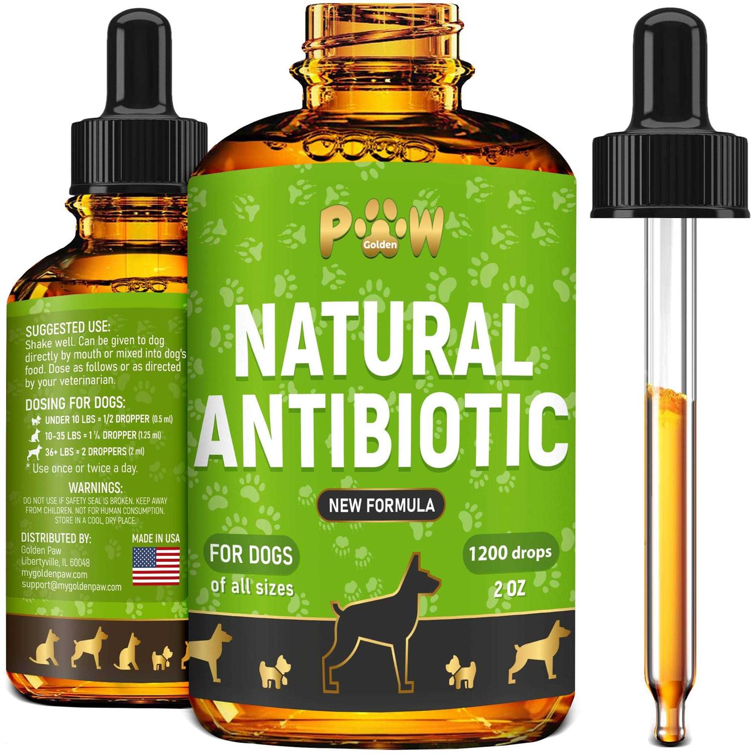 Golden Paw Natural Antibiotics for Dogs Dog Liquid Antibiotics Supports Dog Allergy Relief - Healthber