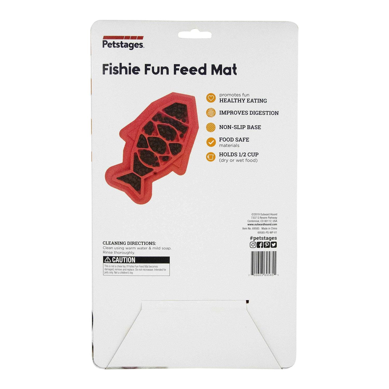 Petstages Fishie Fun Feed Mat Cat Feeder - Healthber