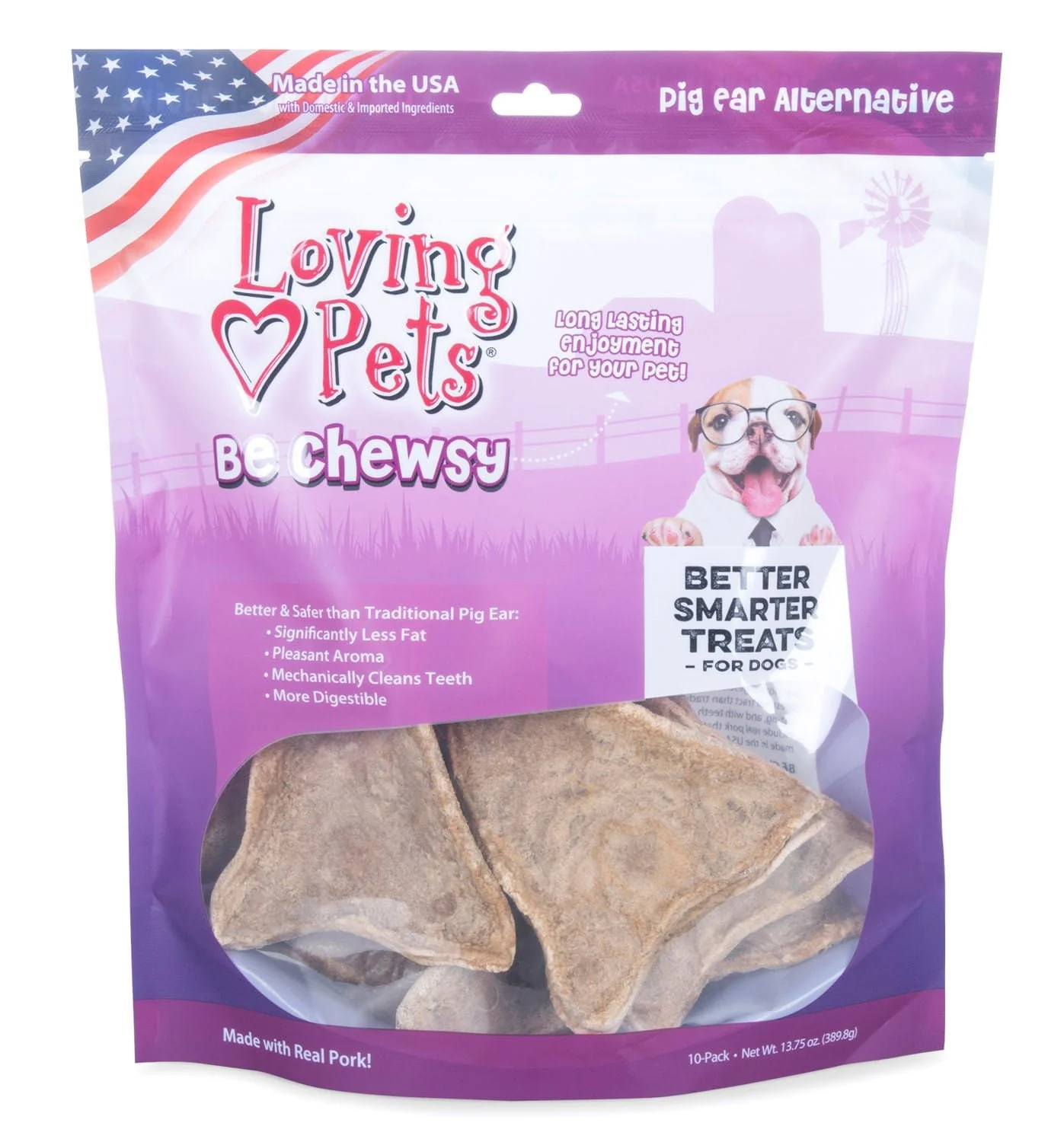Loving Pets Be Chewsy Pig Ears, 4pk - Healthber