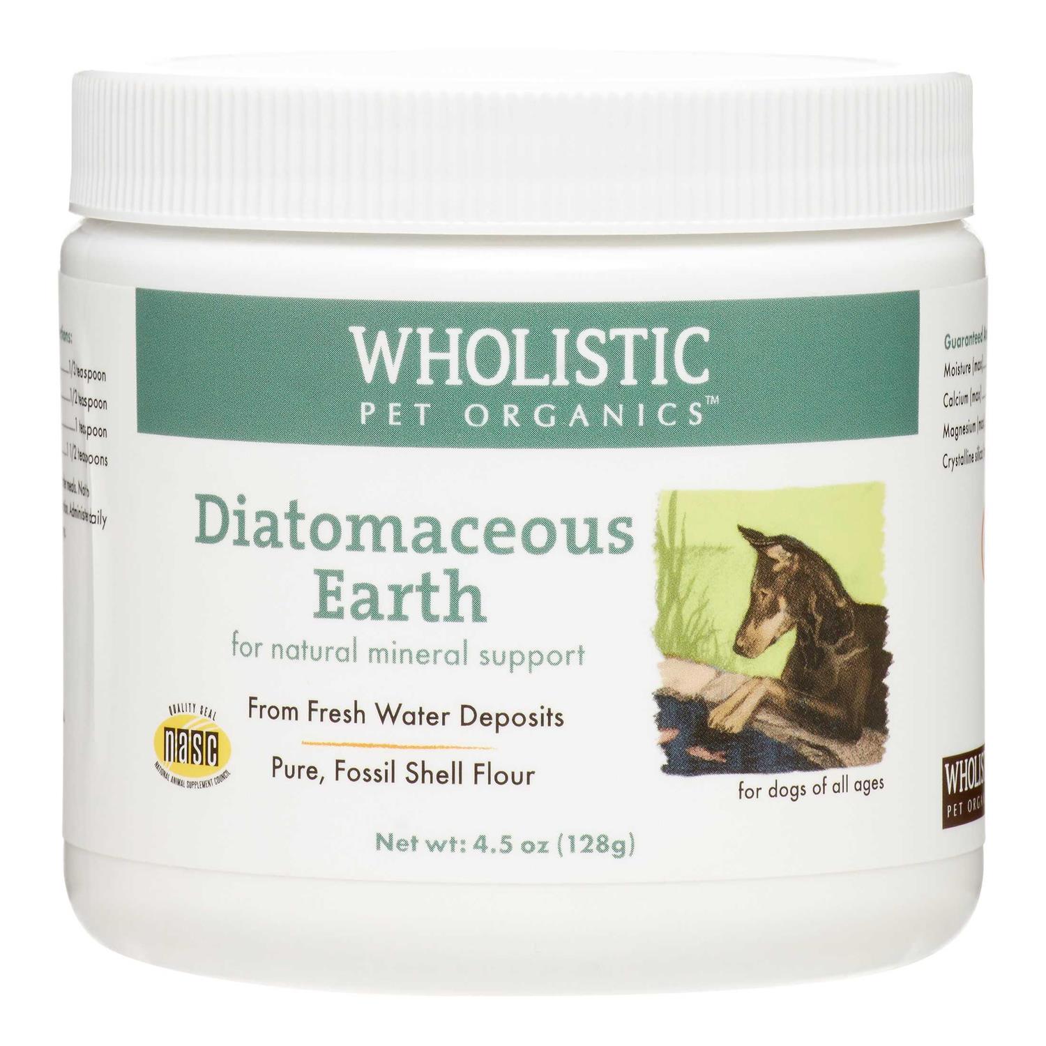 Wholistic Pet Organics Diatomaceous Earth Powder Supplement for Dogs & Cats, 4-oz jar - Healthber