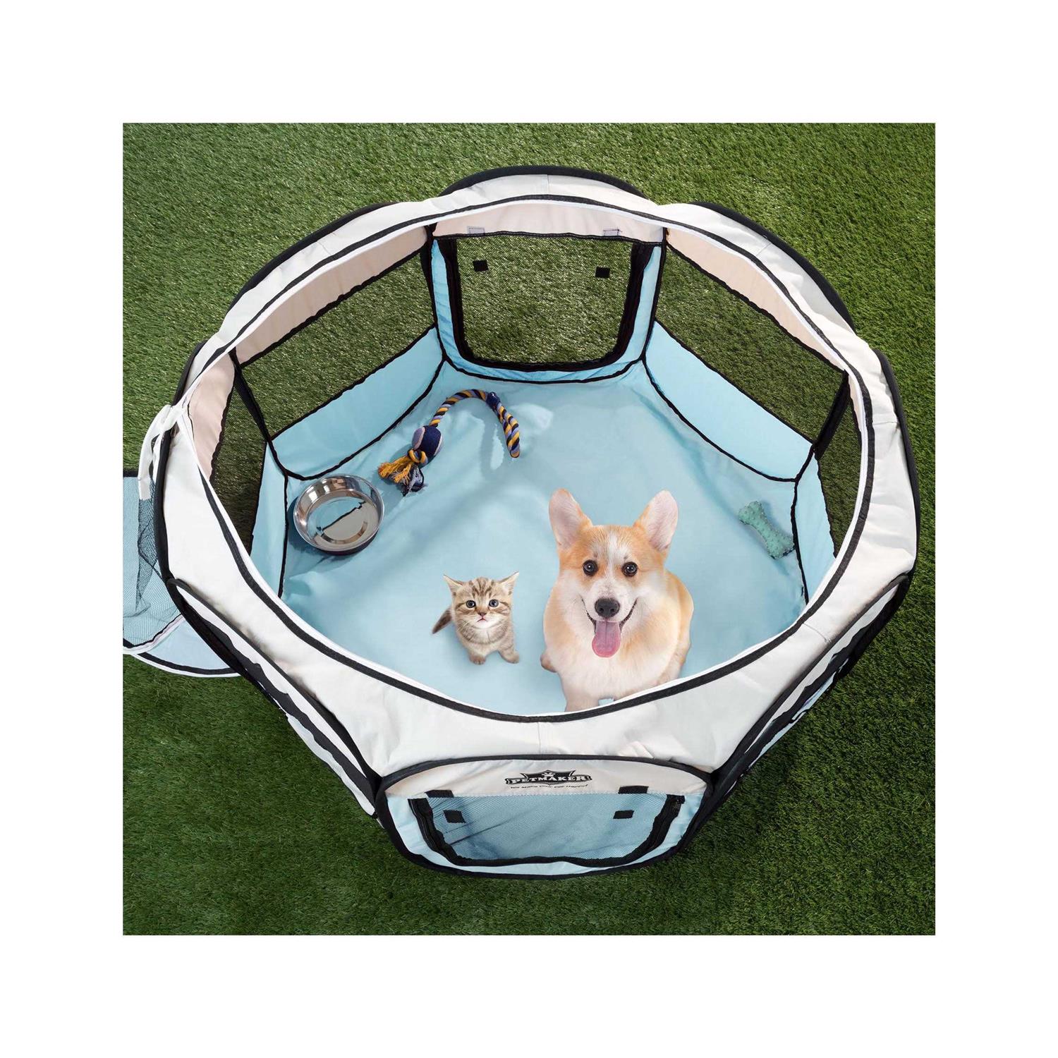 Petmaker Portable Pop-Up Pet Play Pen with Carrying Bag - Healthber