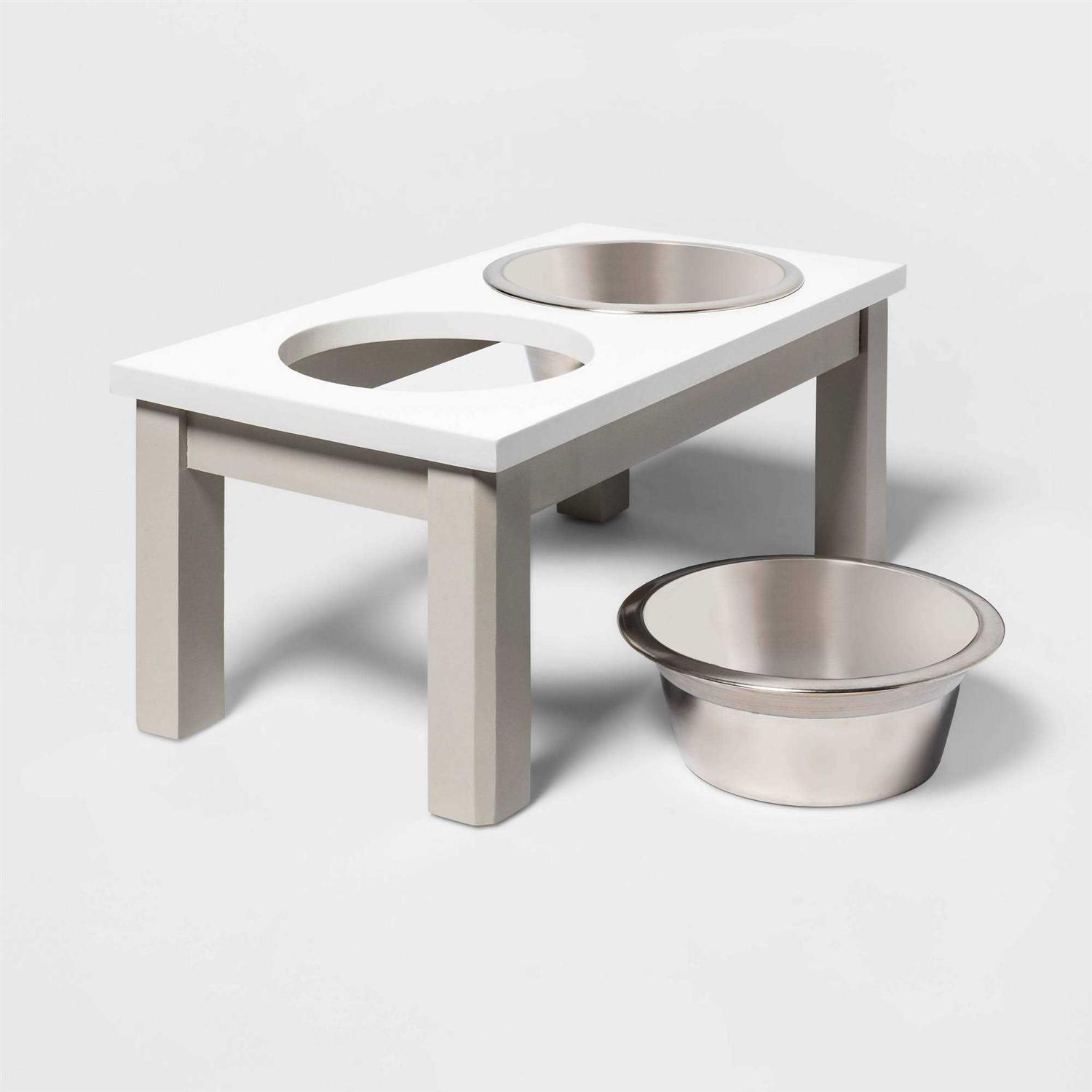 Boots & Barkley Traditional Short Elevated Dual Tone Dog Bowl with Sour Cream Top - Healthber