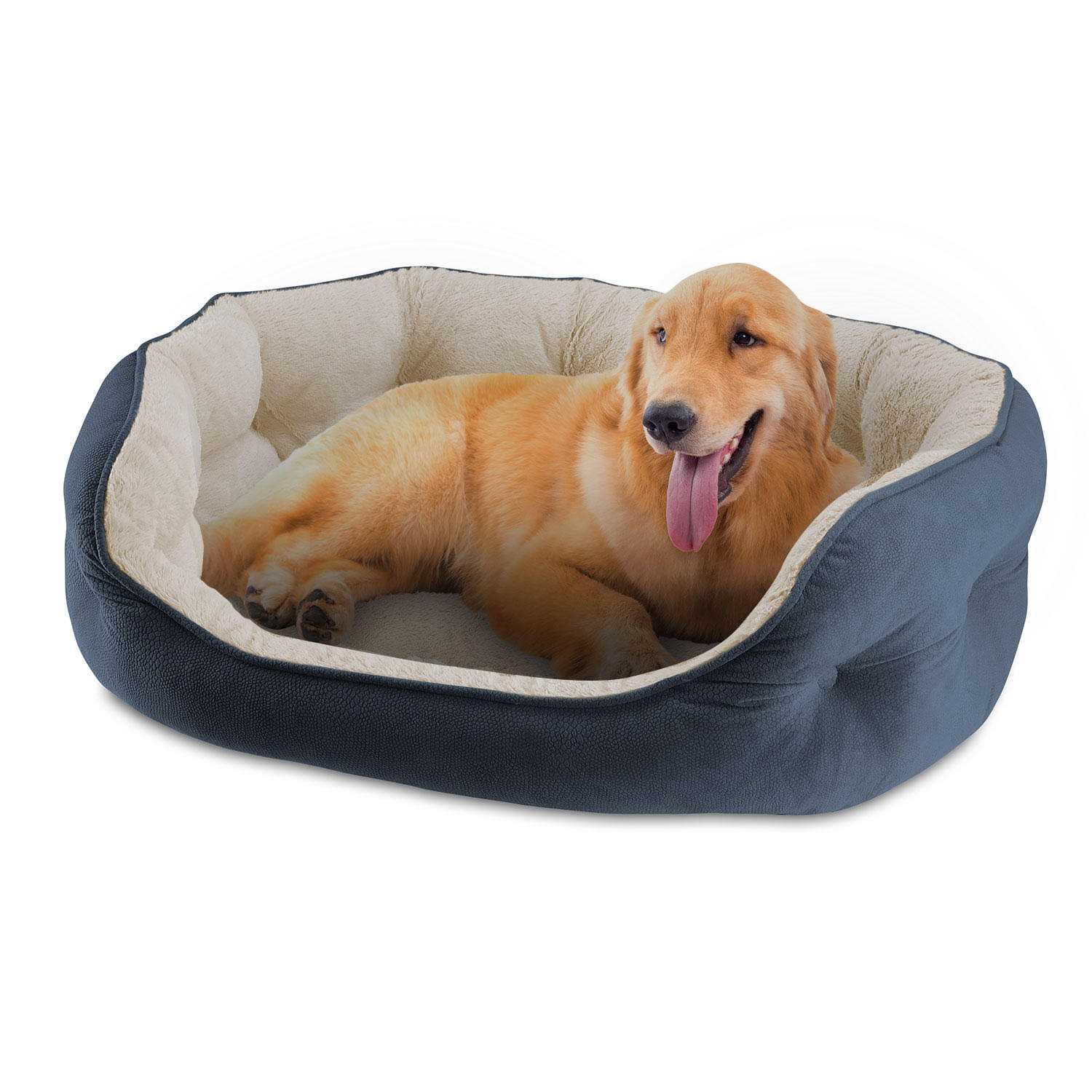 Canine Creations Arlee Cozy Oval Round Cuddler Pet Dog Bed - Healthber