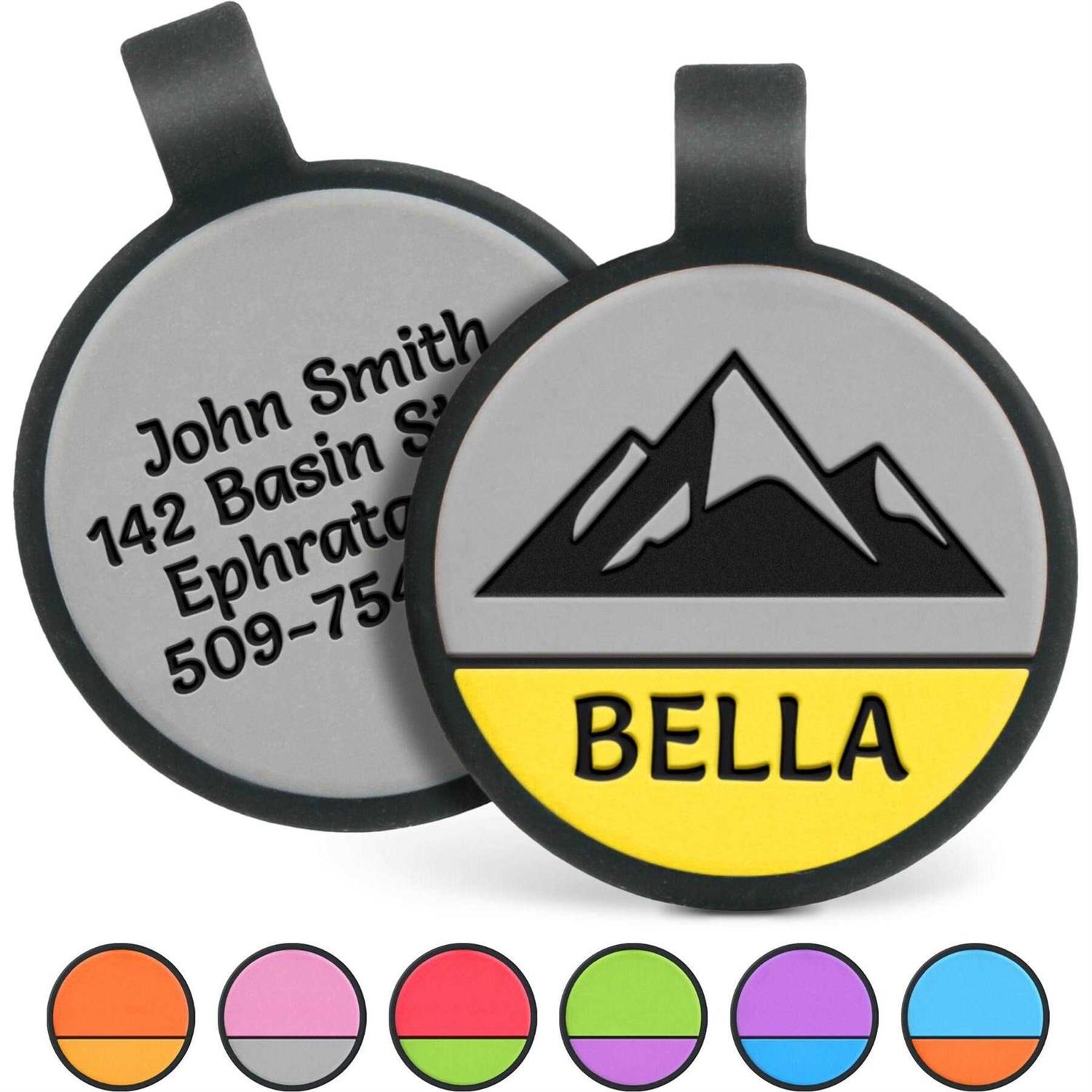 GoTags Mountain Design Silent Silicone Dog ID Tag - Healthber