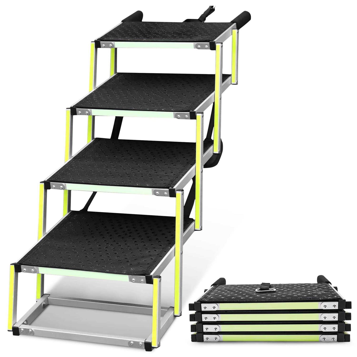 Dog Stairs for Large Dogs PRIORPET Glow in The Dark Marking Foldable Dog ramp for Car and Small SUV - Healthber