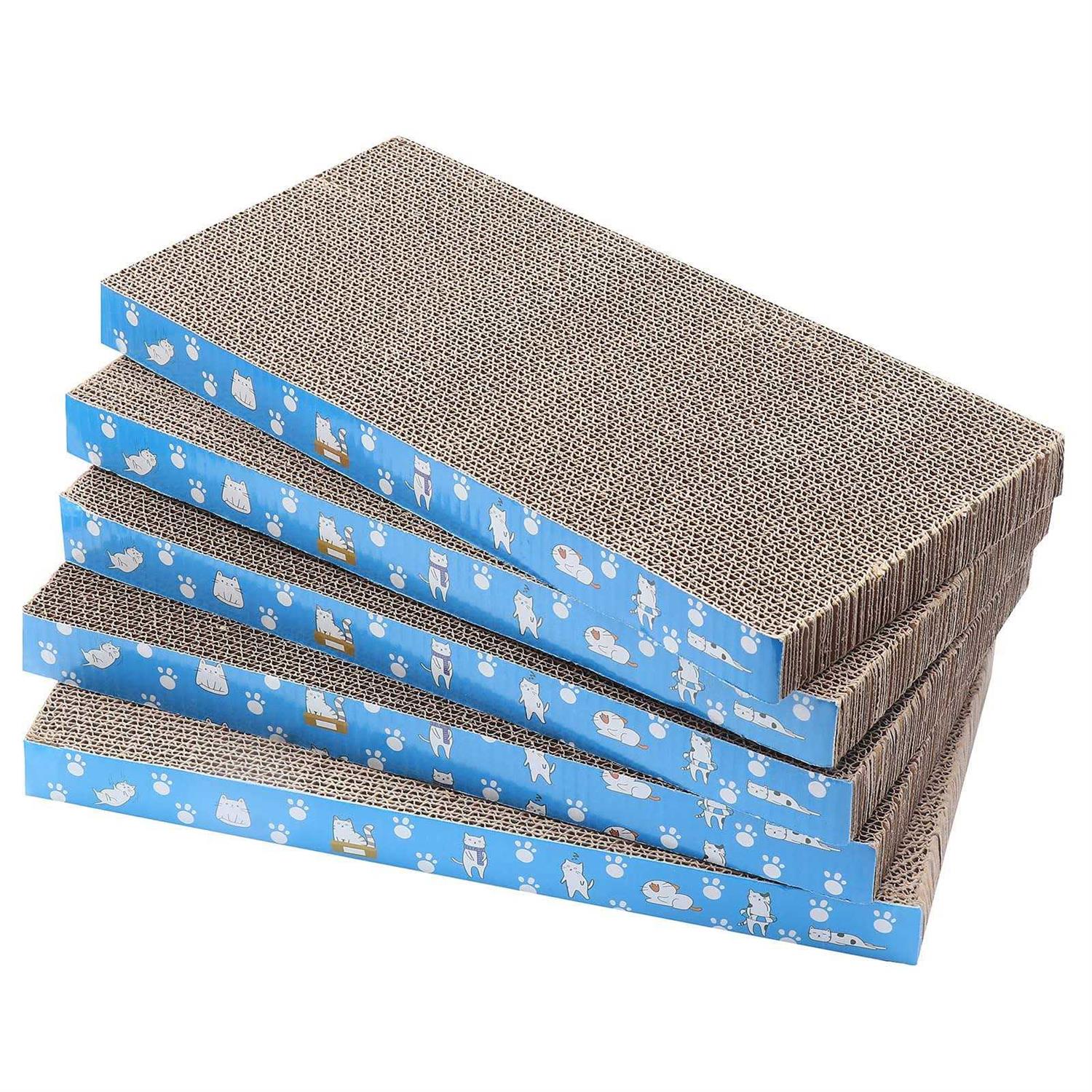 5 Packs in 1 Cat Scratch Pad Cat Scratcher Cardboard,Reversible,Durable Recyclable Cardboard - Healthber