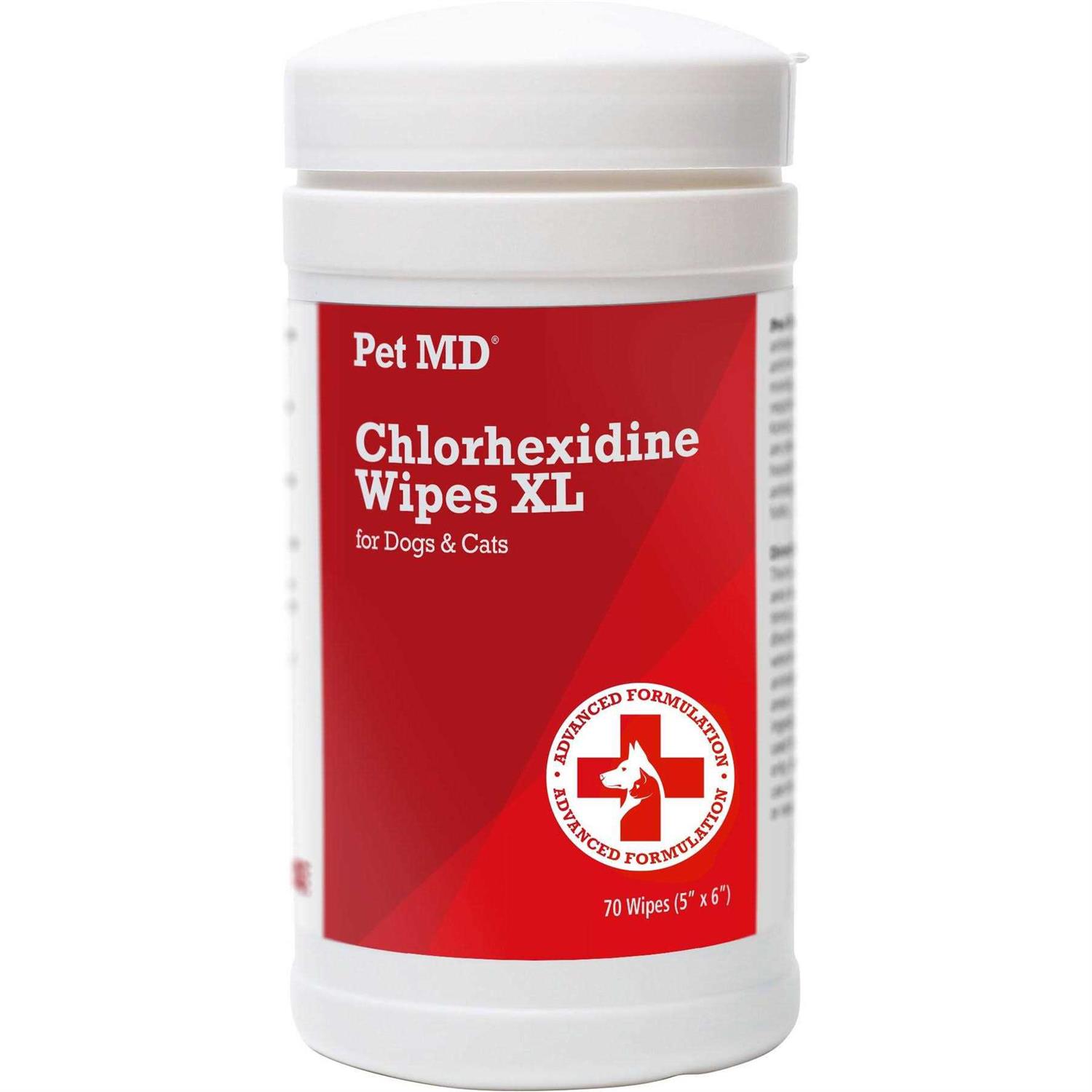 Pet MD Chlorhexidine Antiseptic Dog & Cat Wipes - Healthber