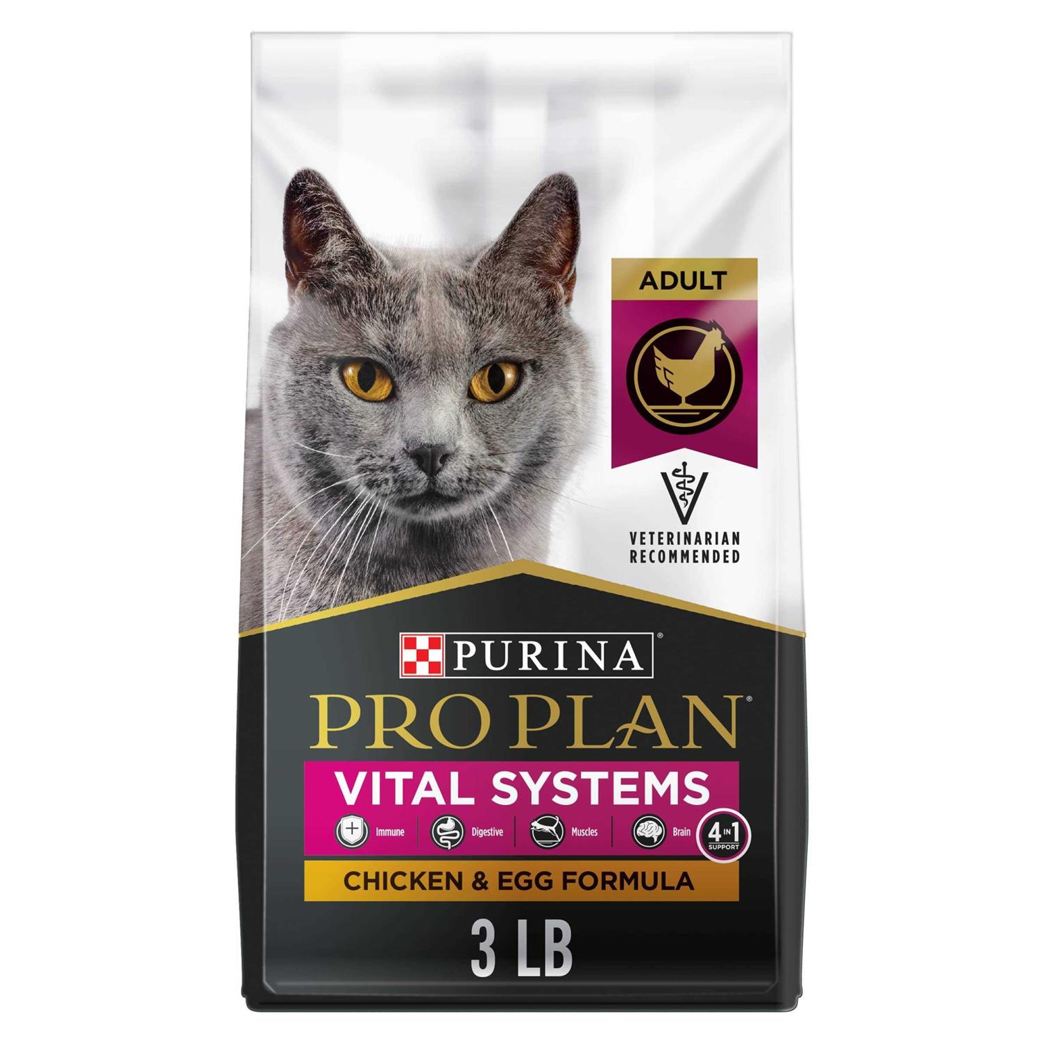 Pro Plan Purina Vital Systems Egg Formula 4-in-1 Adult Dry Cat Food - Healthber