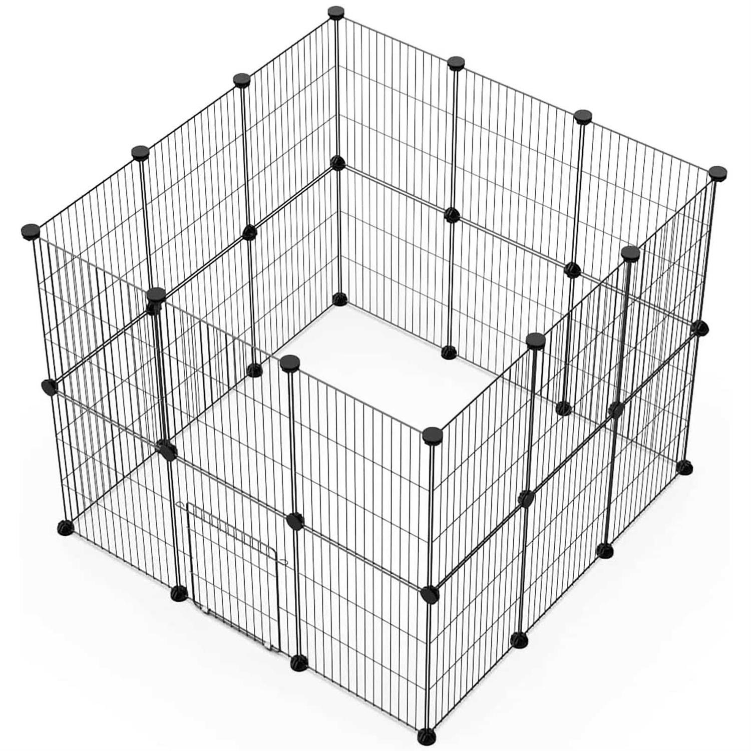 LANGXUN DIY Small Animal Playpen Pet Playpen with Door Puppy Playpen - Healthber
