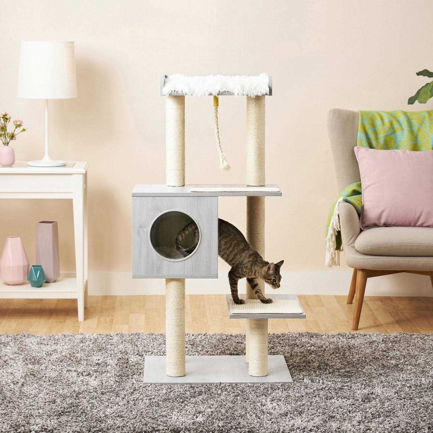 Frisco 47.5-In Modern Cat Tree Condo - Healthber