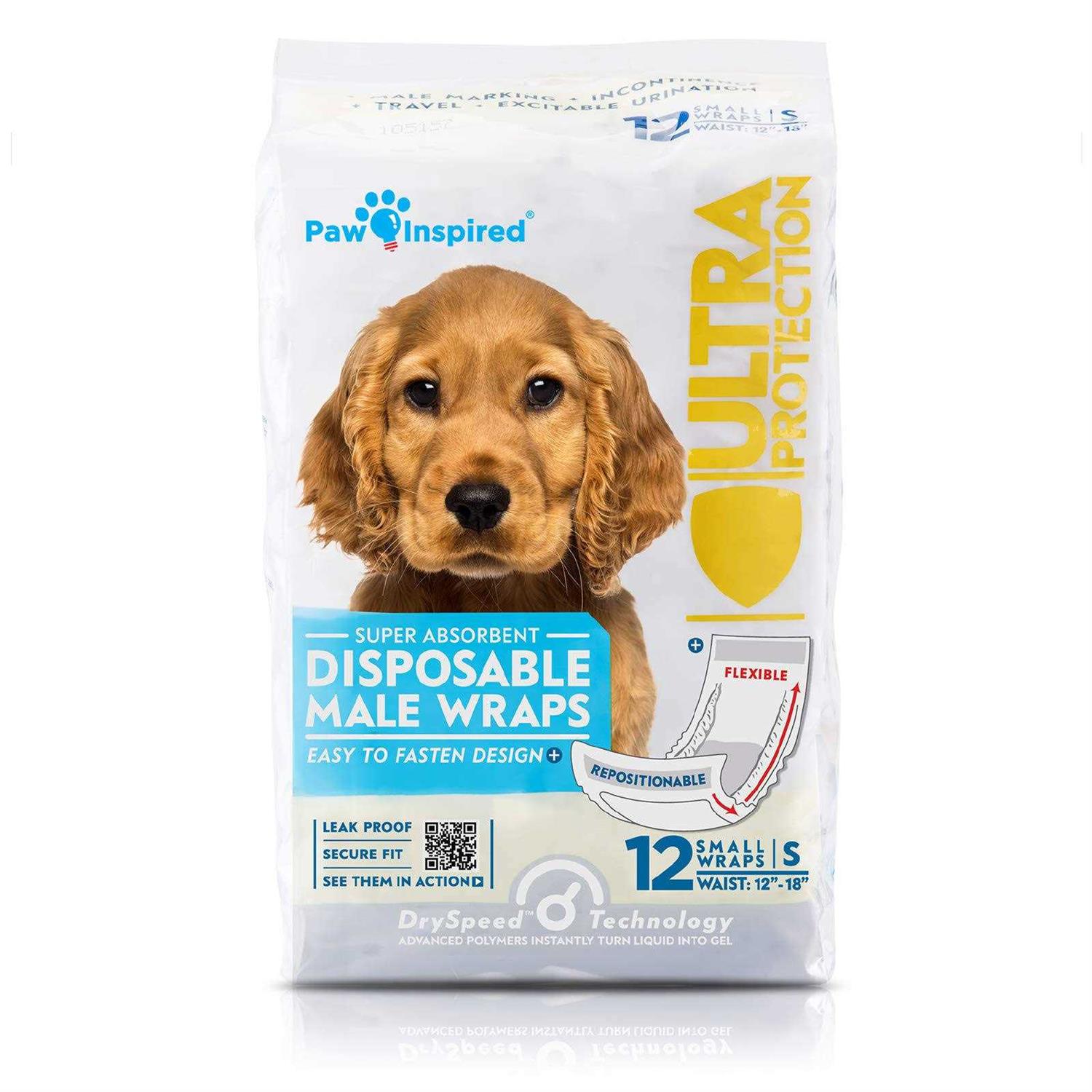 Paw Inspired Ultra Protection Disposable Belly Band Male Dog Wraps - Healthber