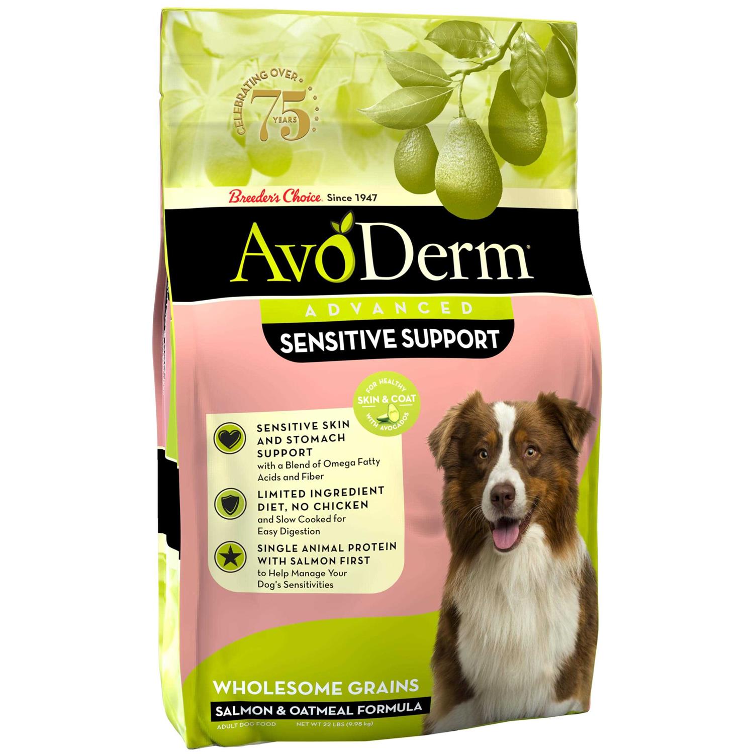 AvoDerm Advanced Sensitive Support Salmon & Oatmeal Formula Dry Dog Food - Healthber
