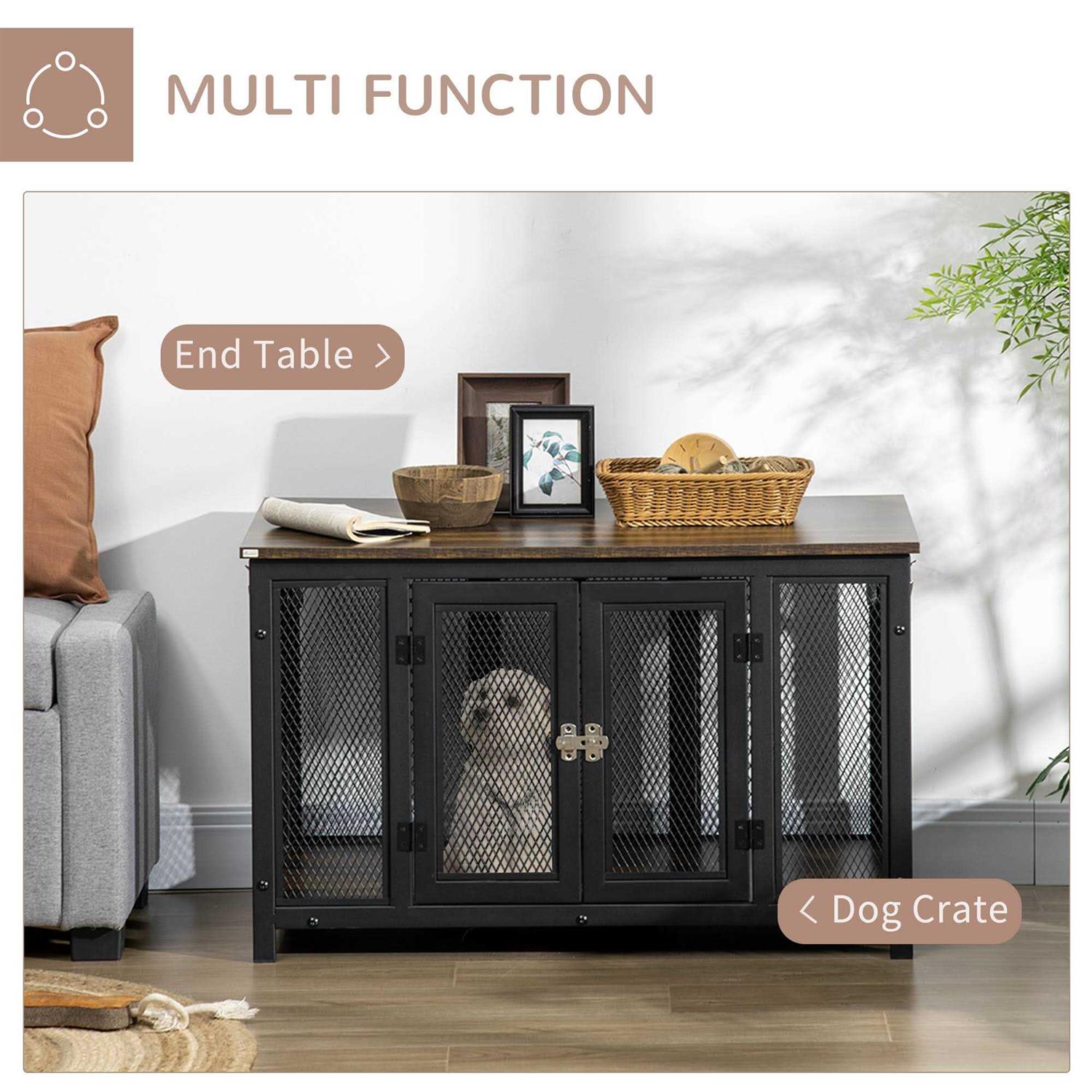 PawHut Furniture Style Dog Crate with Openable Top Big Dog Crate End Table - Healthber