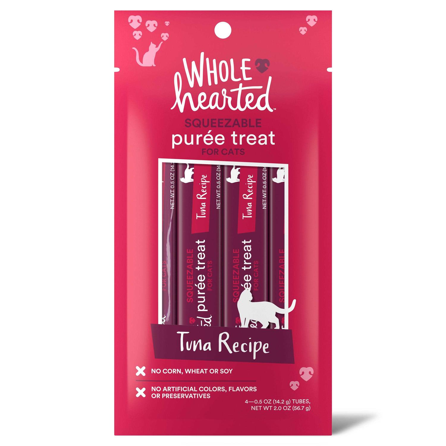 WholeHearted Tuna Recipe Puree Squeezable Cat Treats - Healthber