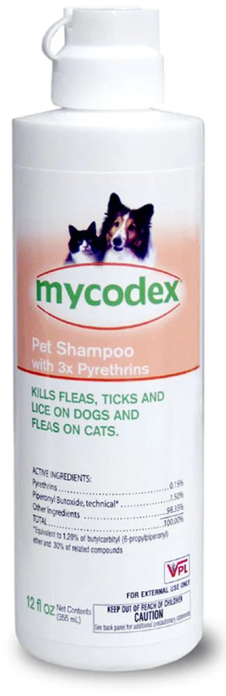 Mycodex Pet Shampoo with 3x Pyrethrins (P3), 12 oz - Healthber